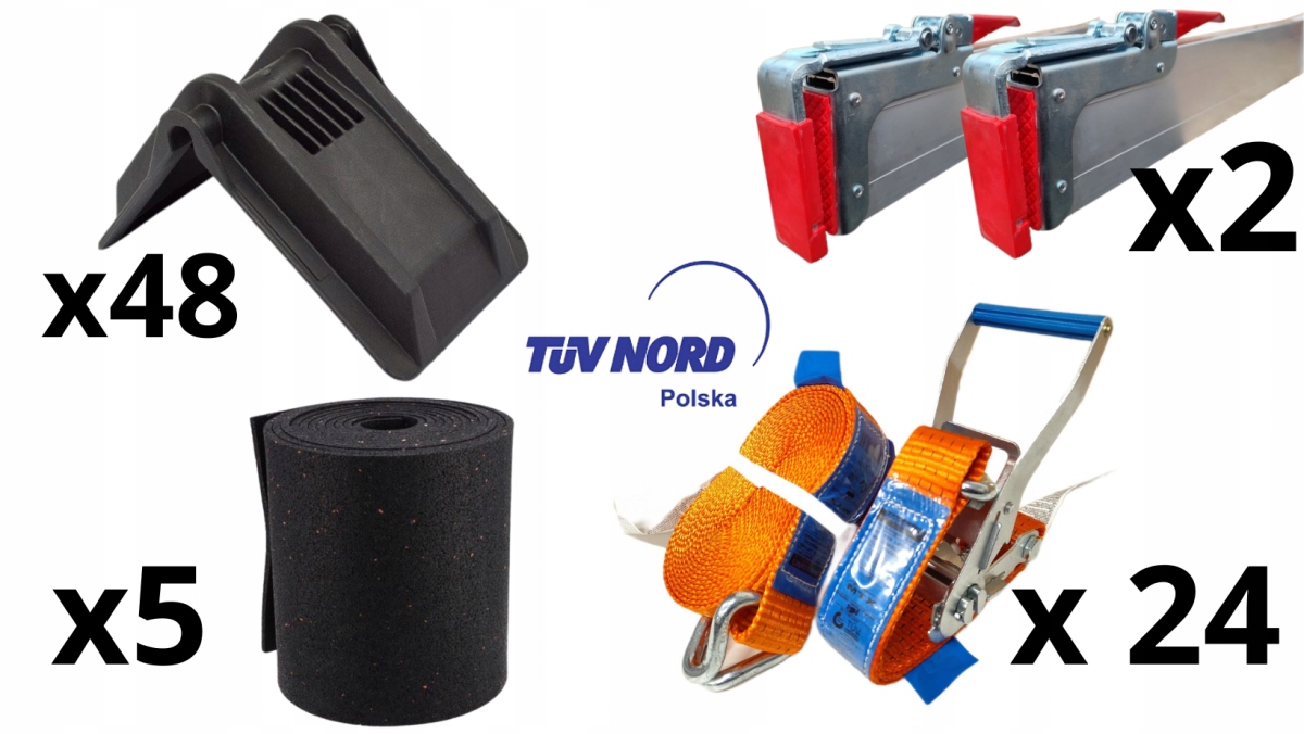 Sada Pro Dovybavení Návěsu Přívěsu Pásy Nosníky Rohože Rohy