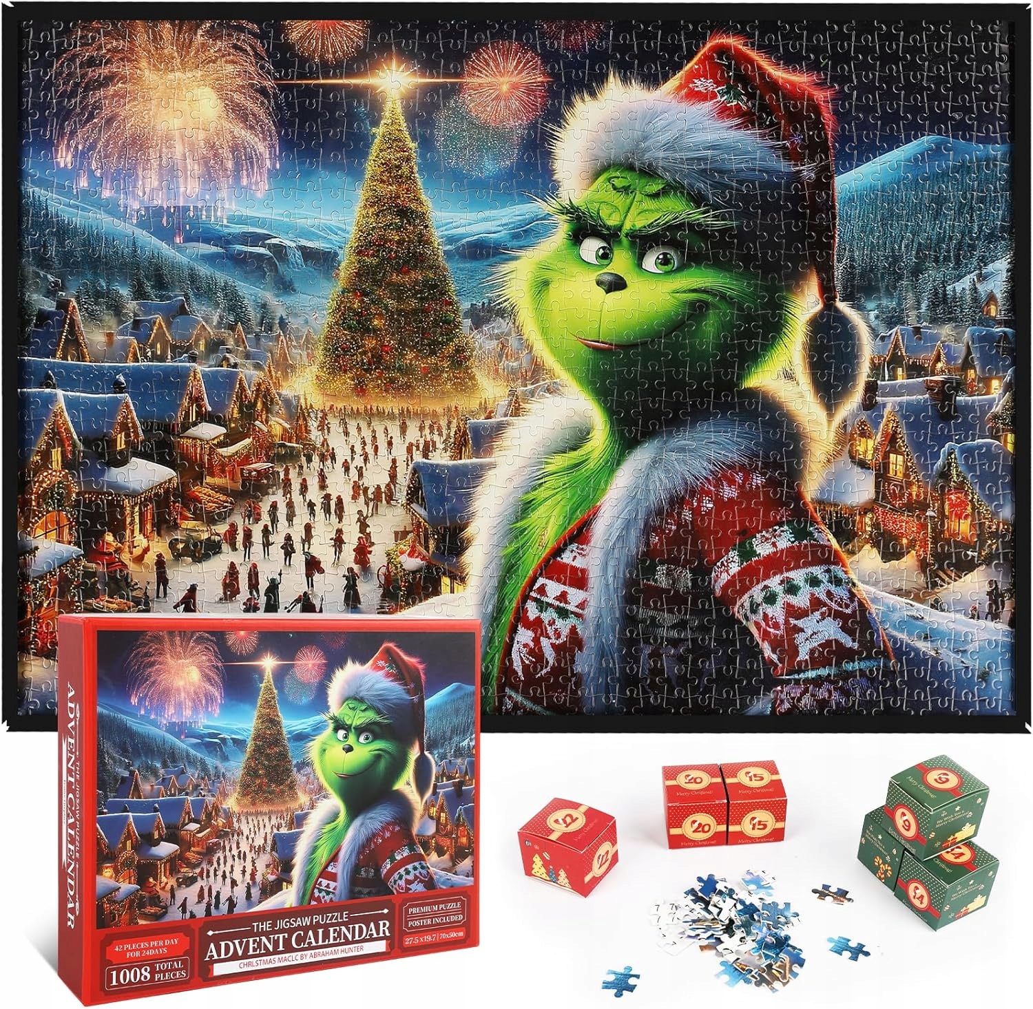 Adventní kalendář 2025 100dílné puzzle 8 dílů 24 dní pro děti i dospělé