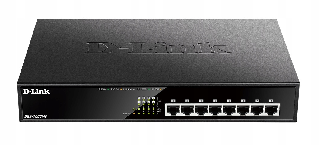 D-Link Switch Neriadený DGS-1008MP 8xGbE