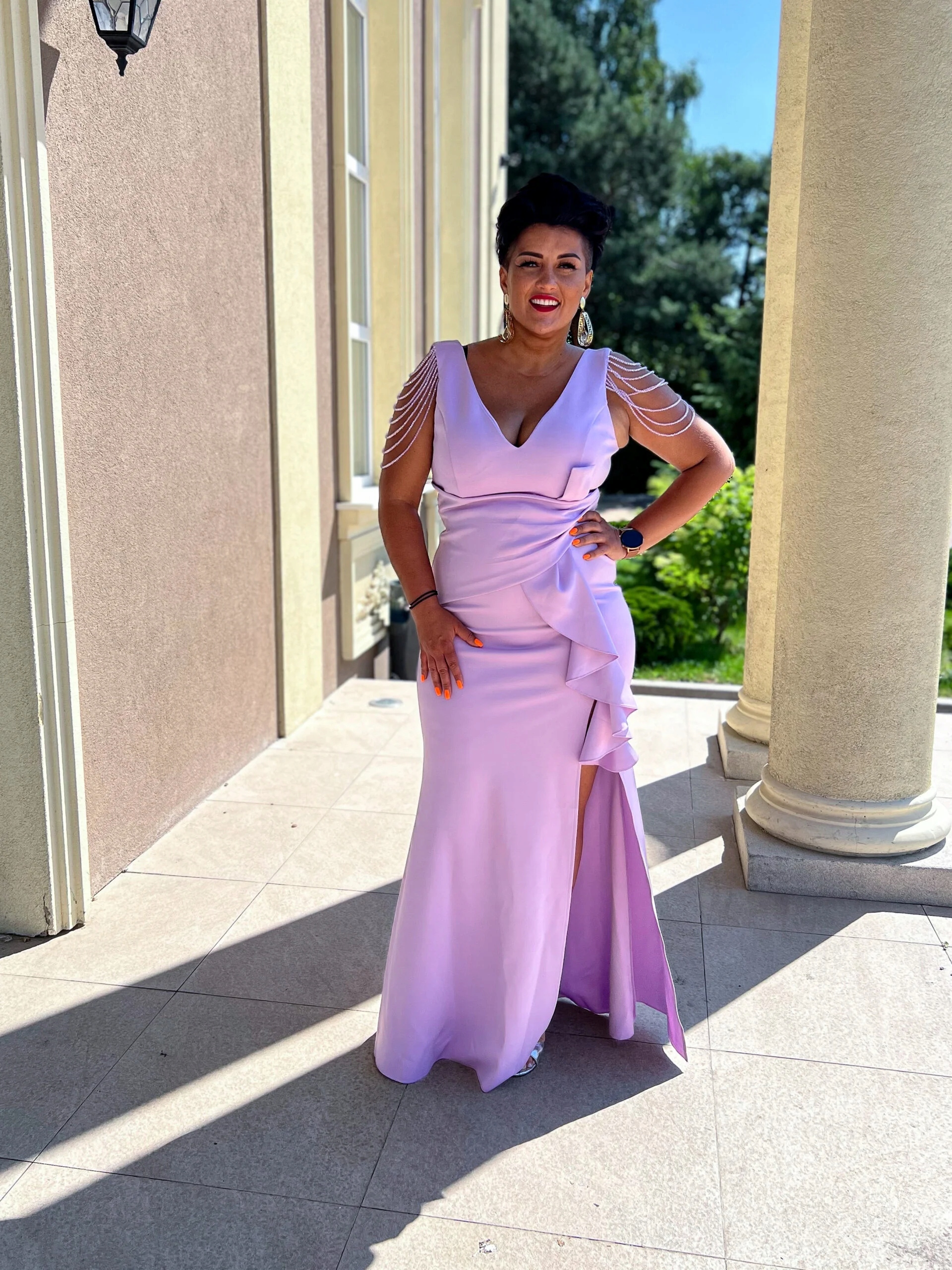 Šaty Na Svatební Hostinu Monia Bis Dlouhé Levandulové 42