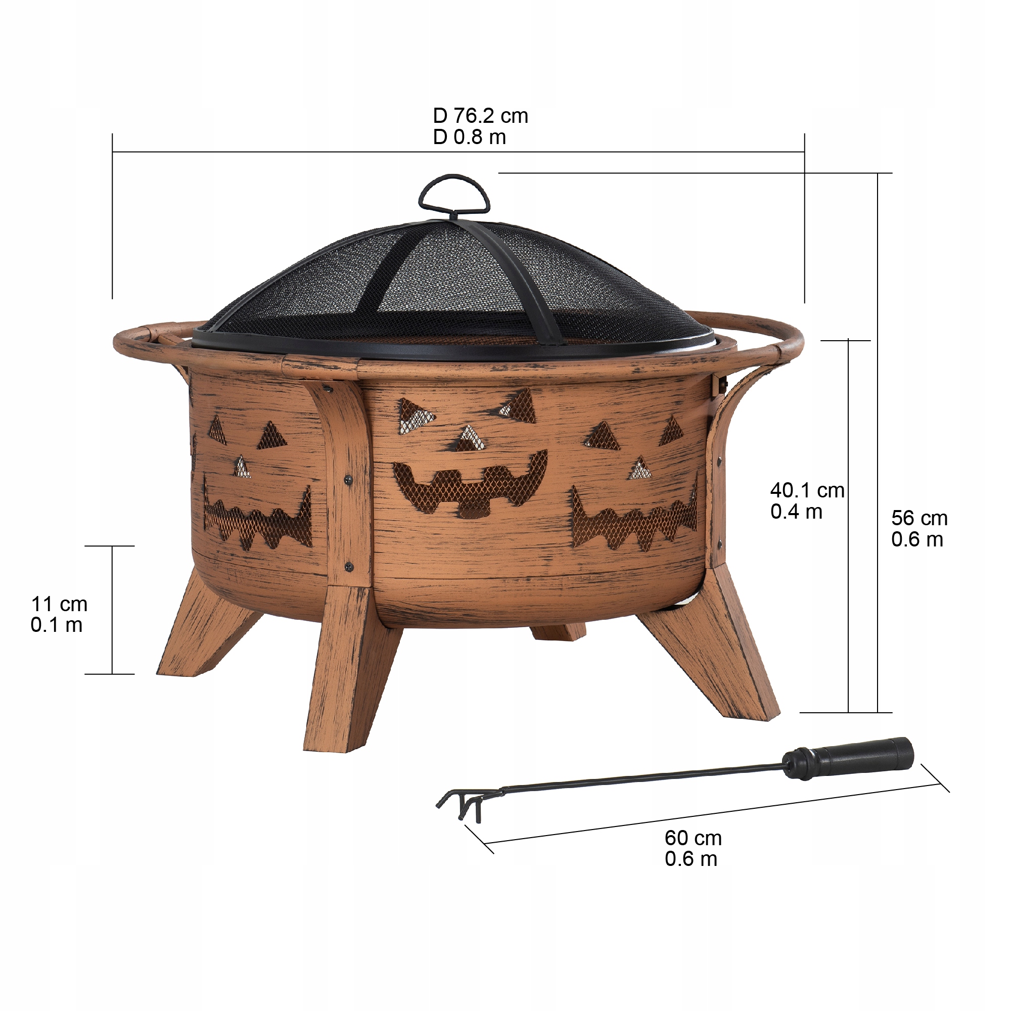 PALENISKO OGRODOWE GRILL OGNISKO 76cm STALOWE CHOINKI HALLOWEEN KWADRATY Producent inna