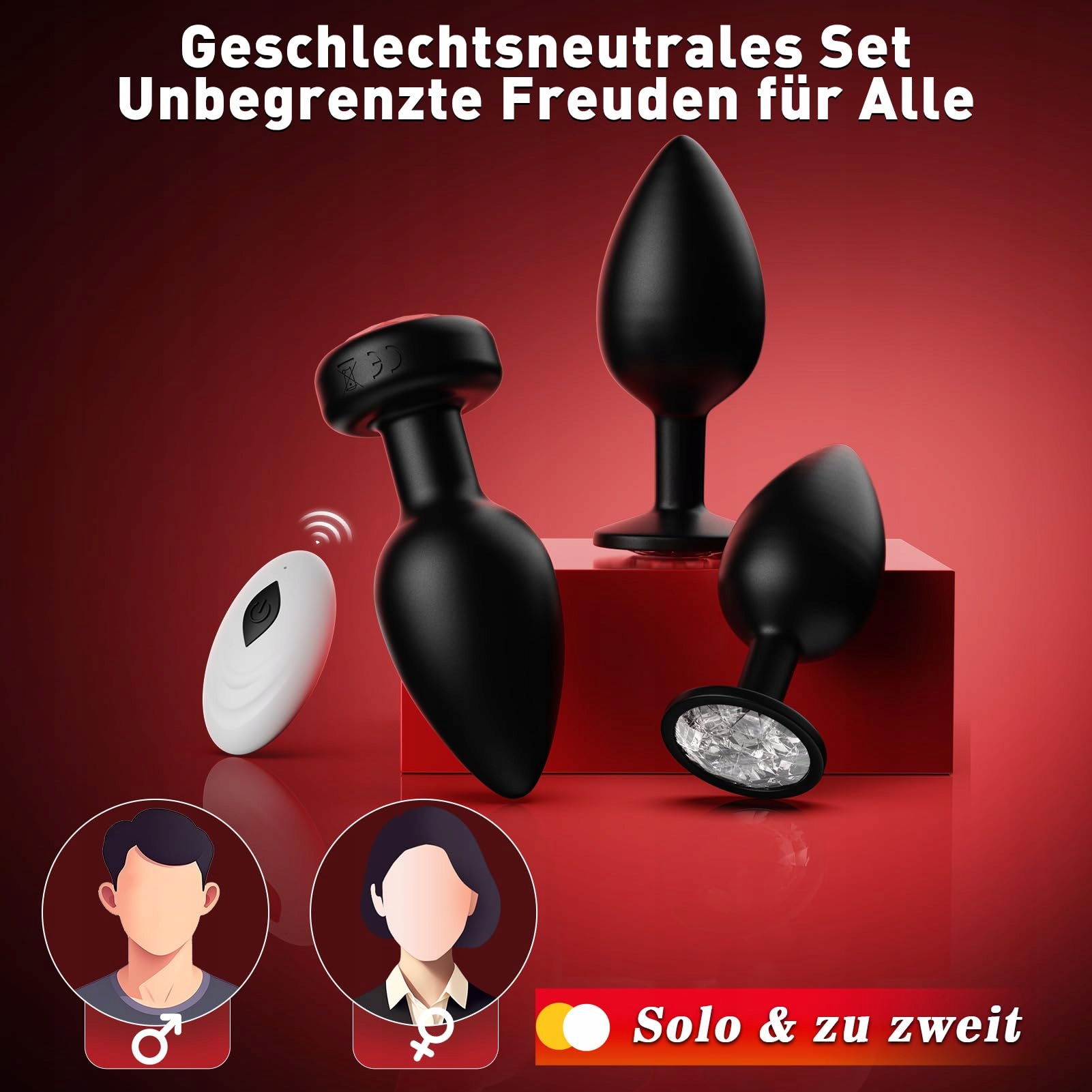 TAGNAFF Zestaw 3 Wtyczek Analnych Dla Kobiet i Mężczyzn Z Wibracjami — miniatura 6
