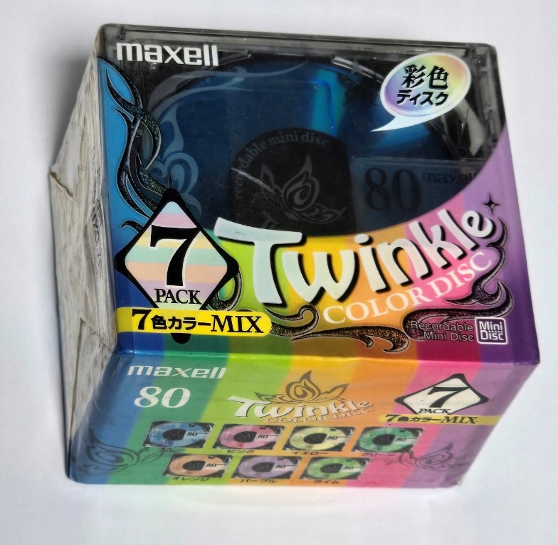 Minidisc MD Diskety Maxell Twinkle 80 7 Pack 7KS Sada Made In Japan