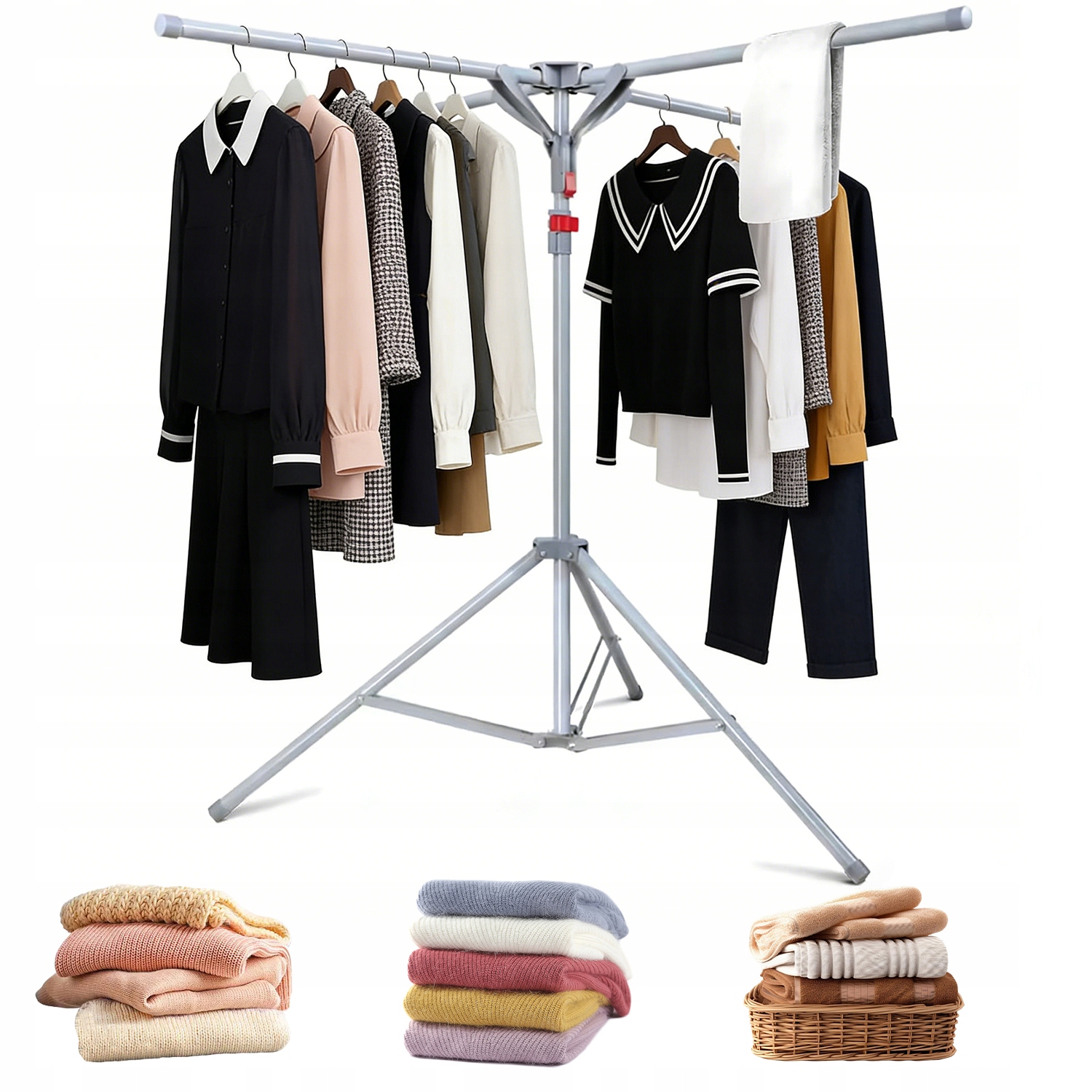 Levně Regulovatelná Sušák S Možností Skládání Na Prádlo Do 80 Kg, Šedá