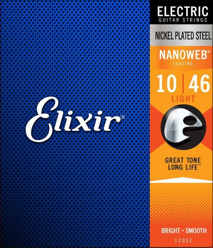 Struny do gitary elektrycznej Elixir 12052 Nickel NANOWEB Coating 10-46