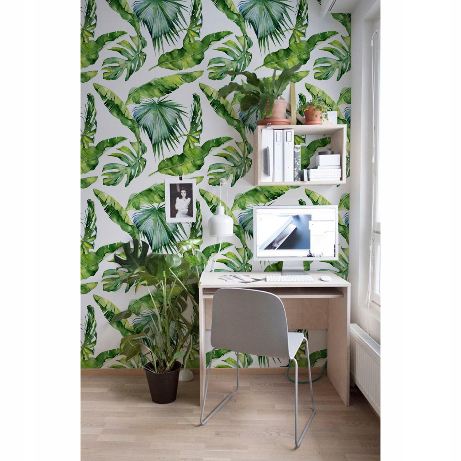 

Flizelina tapeta Liście dżungli 208x146 cm + klej