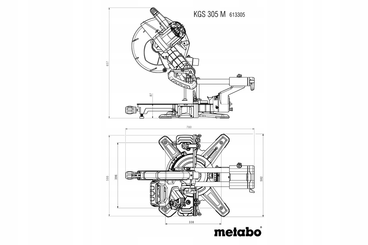 UKOŚNICA PIŁA UKOSOWA KAPÓWKA KGS 305 MM METABO Średnica otworu piły 30 mm
