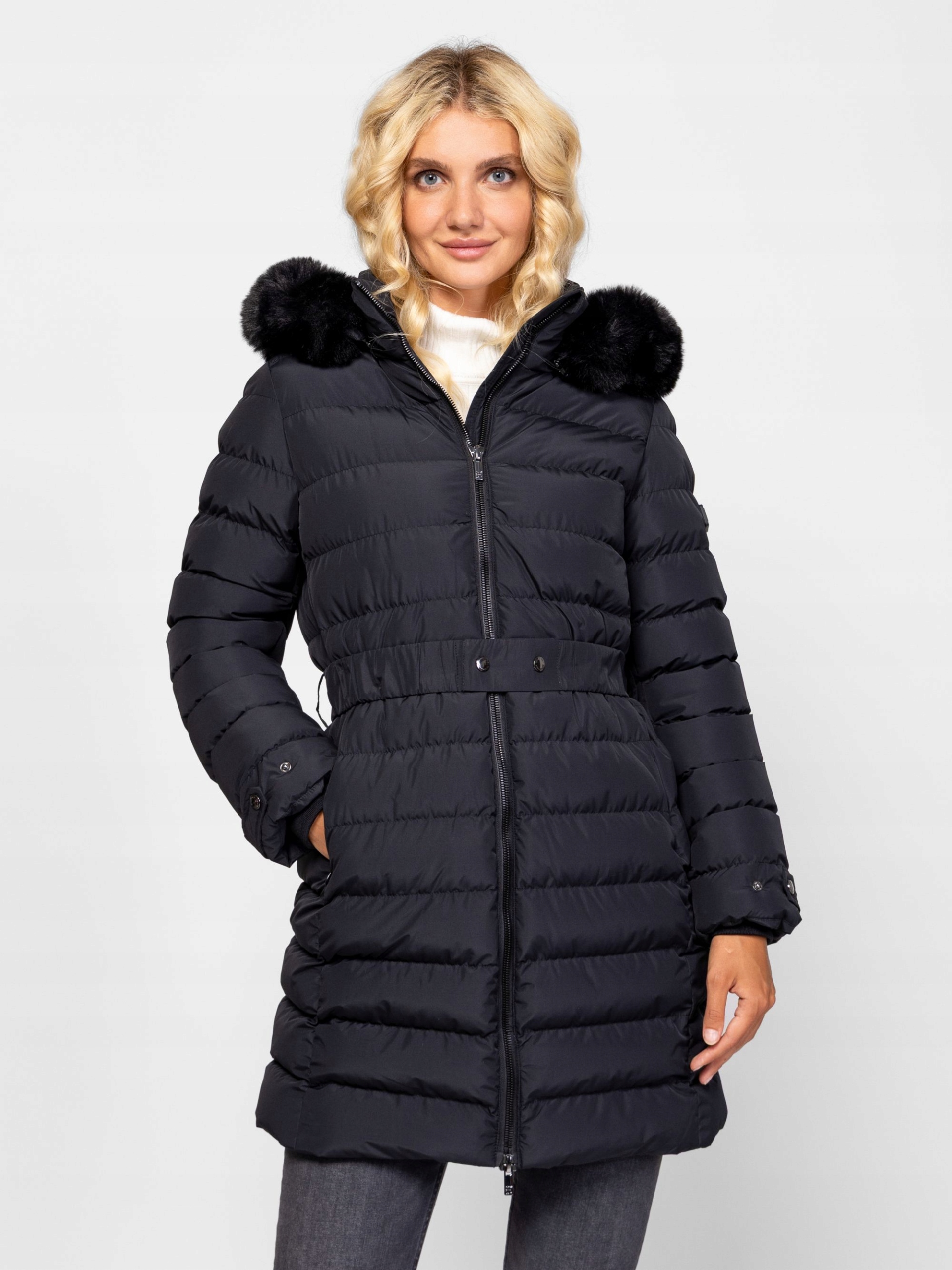 Heavy Tools Dámský Prošívaný Zimní Kabát Nadin Black Černý XL