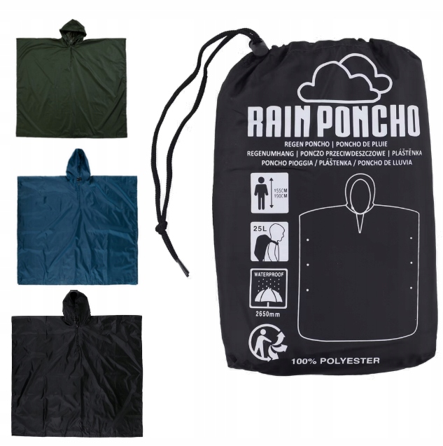PŁASZCZ PONCZO PRZECIWDESZCZOWE UNIWERSALNE + ETUI
