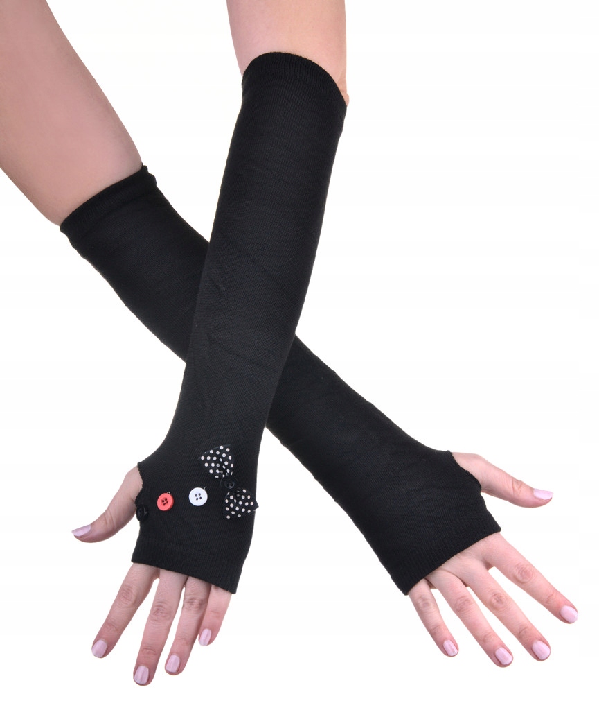 

Rękawiczki Bez Palców Długie Mitenki Kokardka