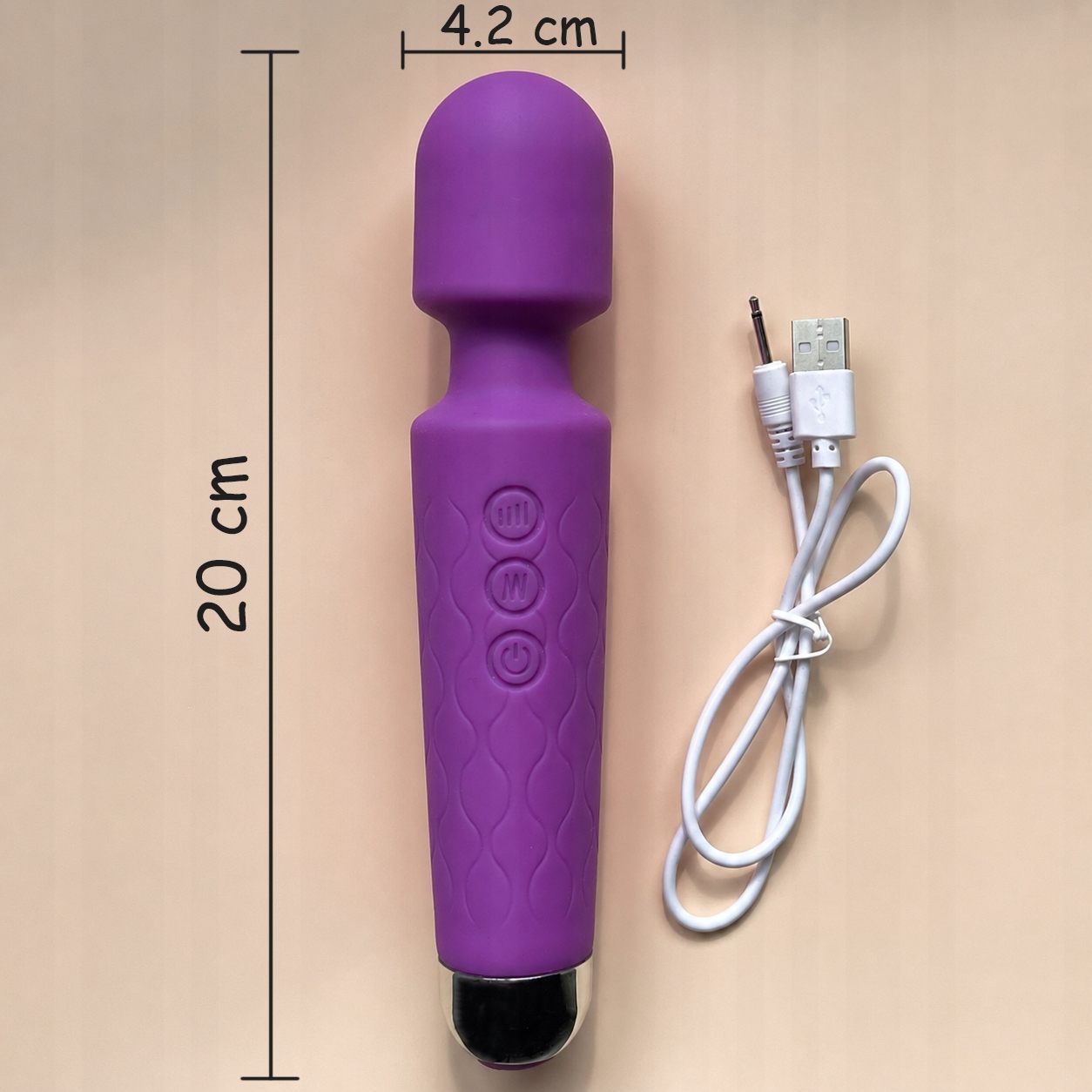 Wibrator Magic Wand Damski Mikrofon Masażer Łechtaczki 20 Trybów USB Mocny – Fioletowy