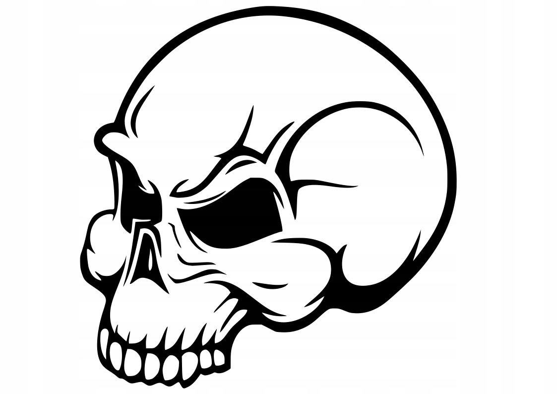 Naklejka bez tła samochód motocykl laptop szyba Czaszka Skull 21 x 20,7 cm