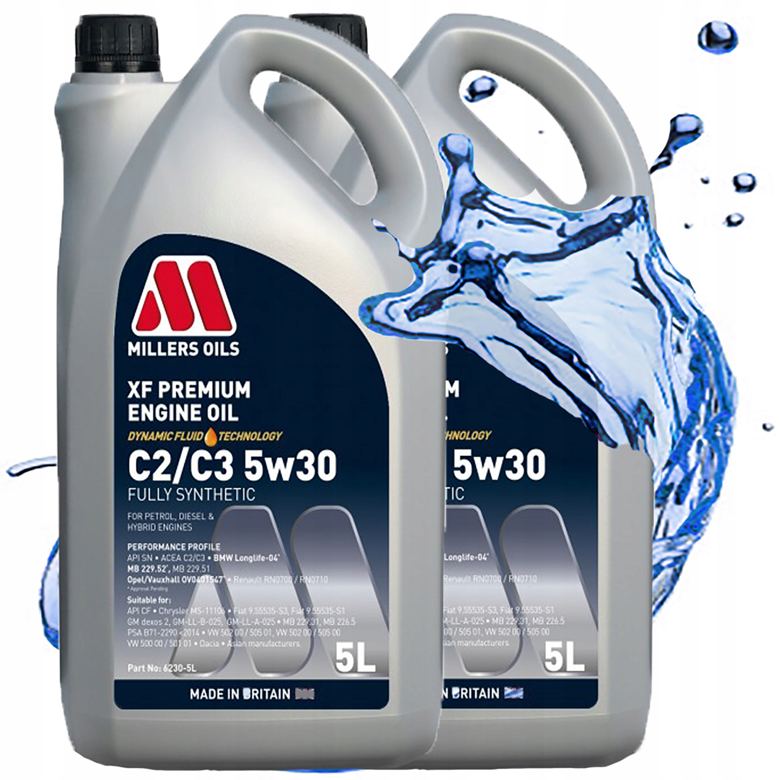Syntetický Motorový Olej Millers Oils Xf Premium C2 C3 Tech Dft 5V30 10L