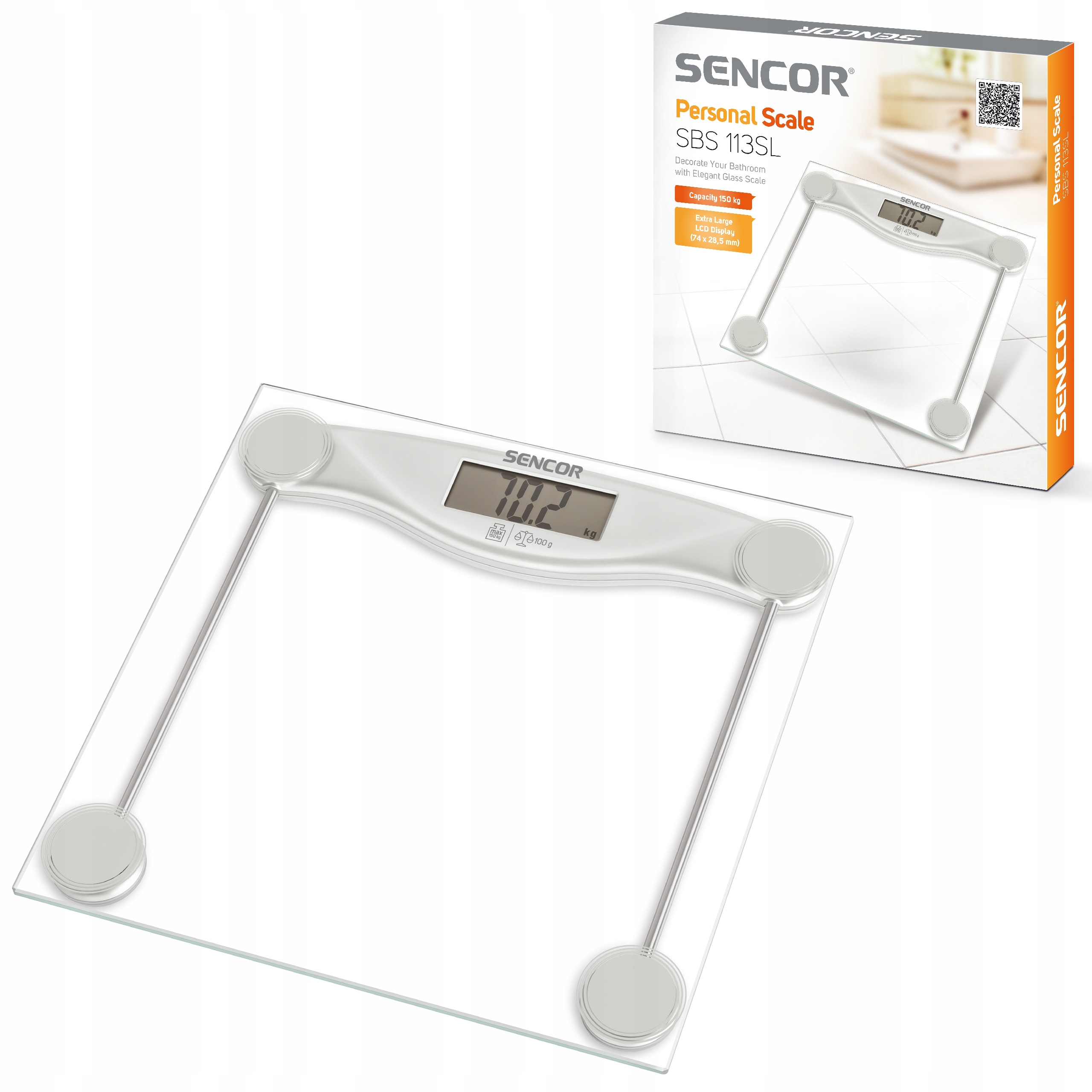 

Waga Łazienkowa Sencor Sbs 113SL do 150 kg LCD