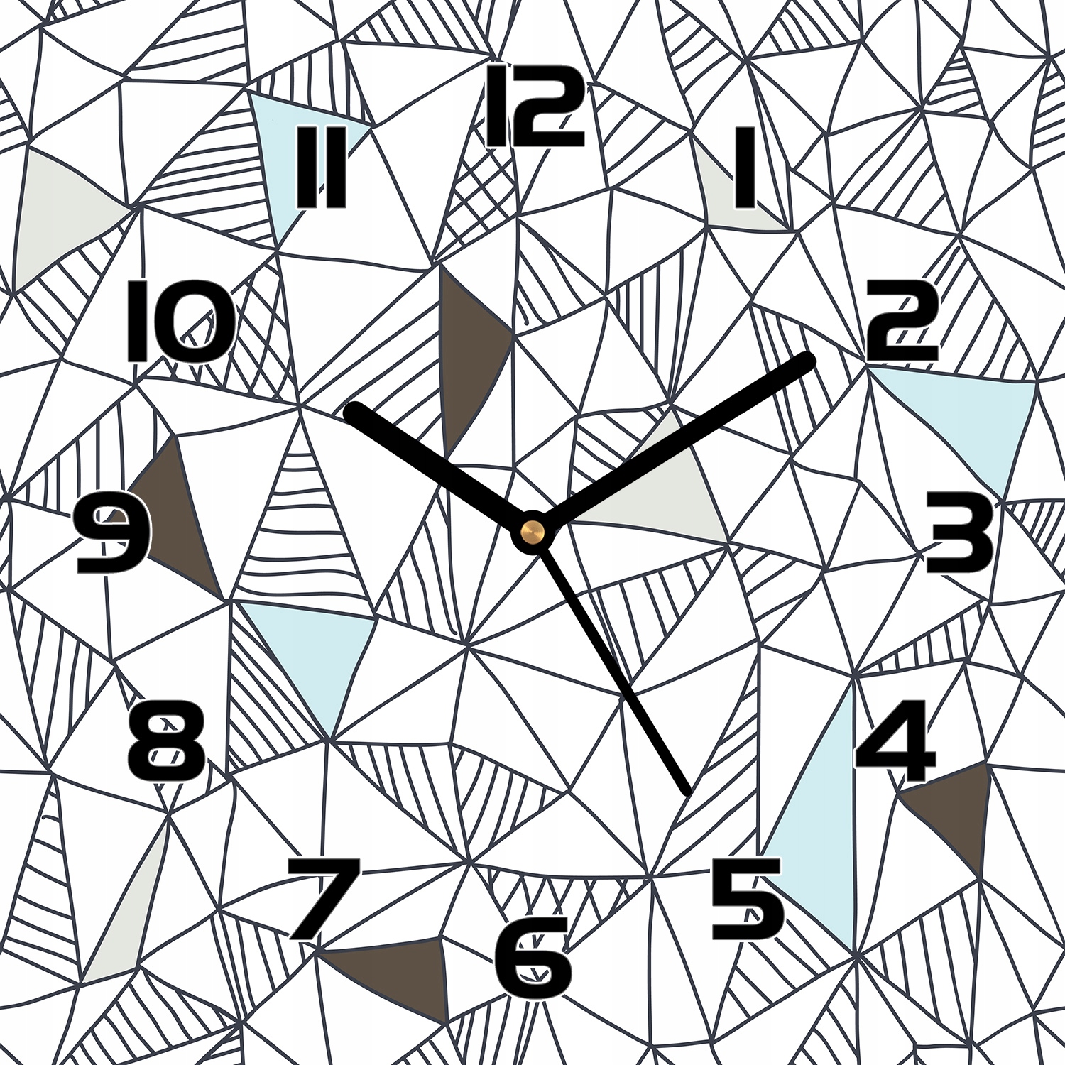 

Szklany zegar Doodle geometryczny wzór 30x30 cm