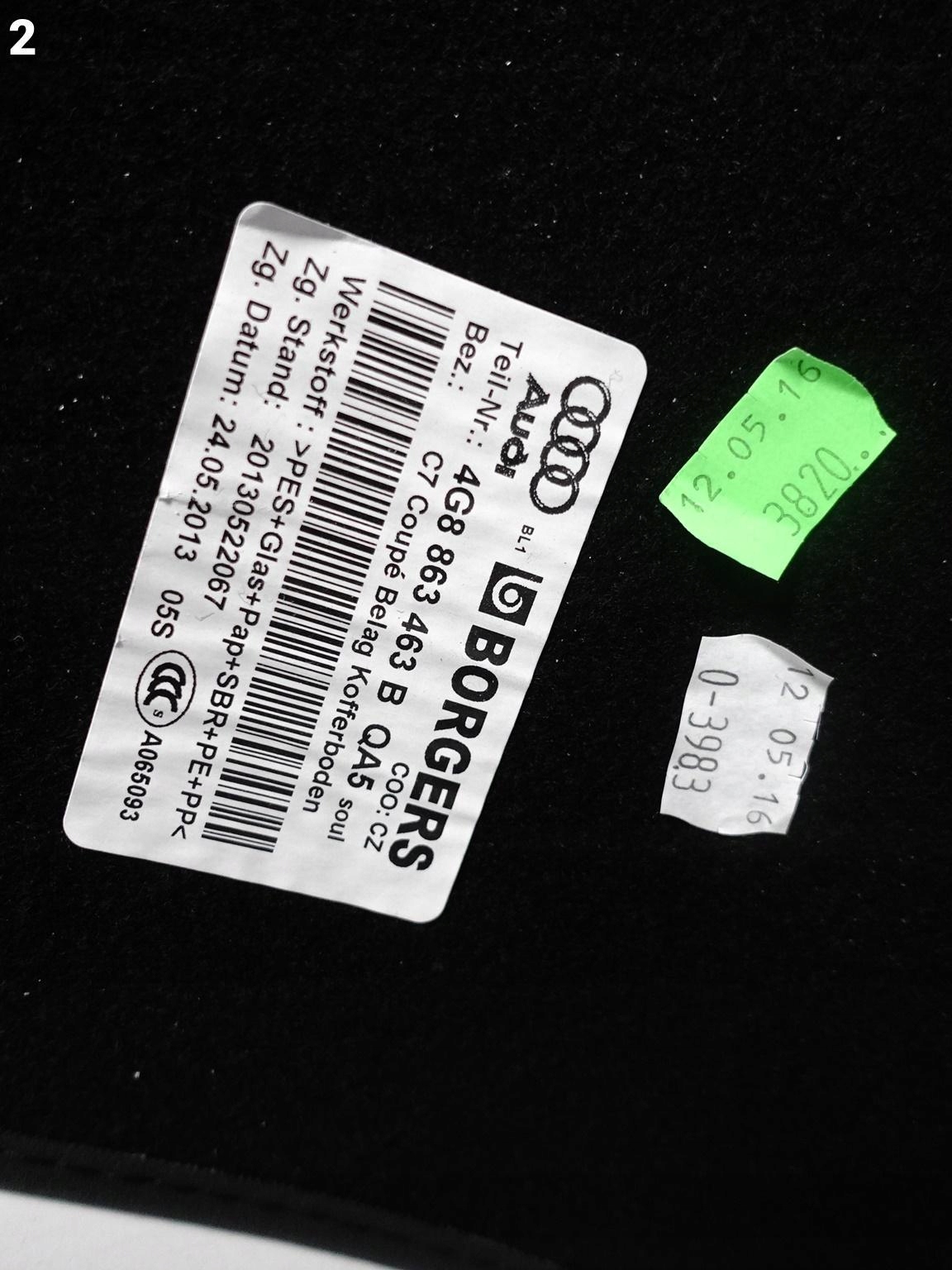 AUDI RS7 S7 A7 4G8 C7 10-18 mats upholstery boot QA5 DEMONTAZ