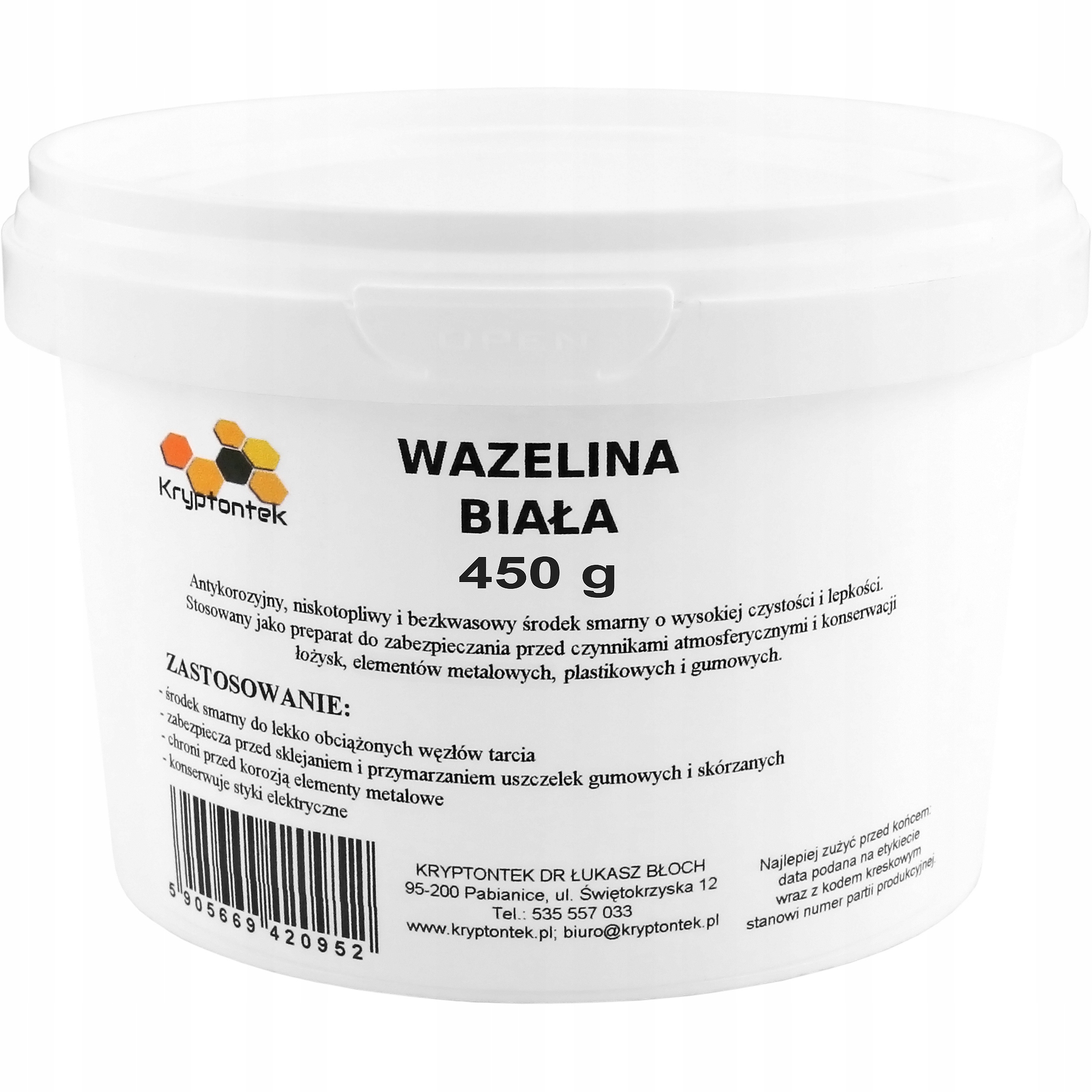 

Wazelina Biała Techniczna 450g Smarowanie
