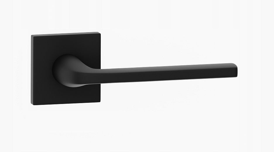 Klika na dveře komplet rozety štítek Bella Slin čtvercová černá