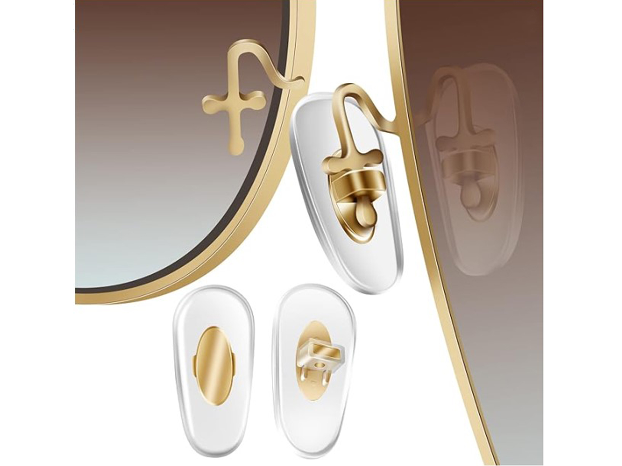 NOSKI NANOŚNIKI DO OKULARÓW SYSTEM MONTAŻU Ray-Ban 2 16mm ZŁOTE