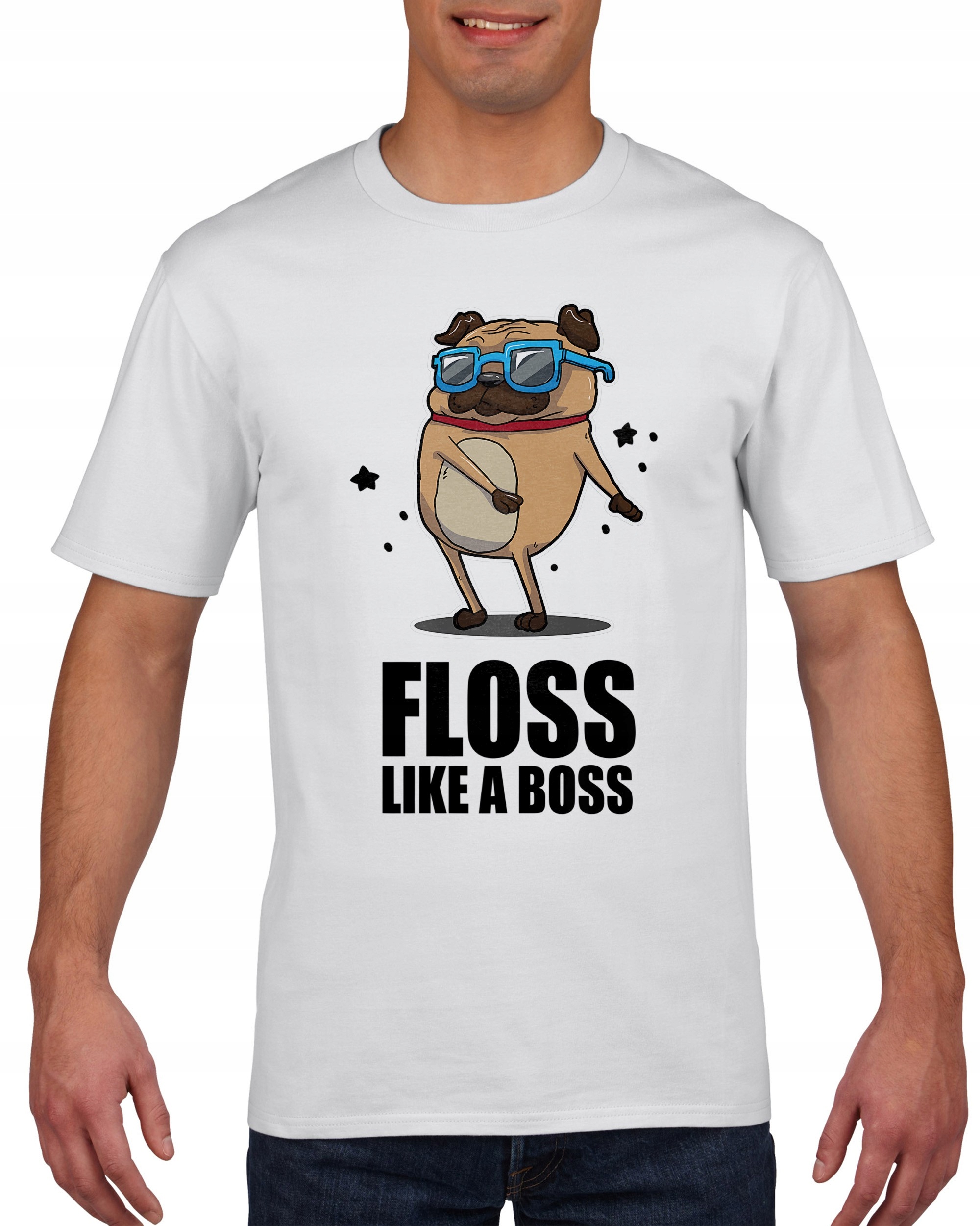 

Koszulka męska Floss flossing pug mops pies L