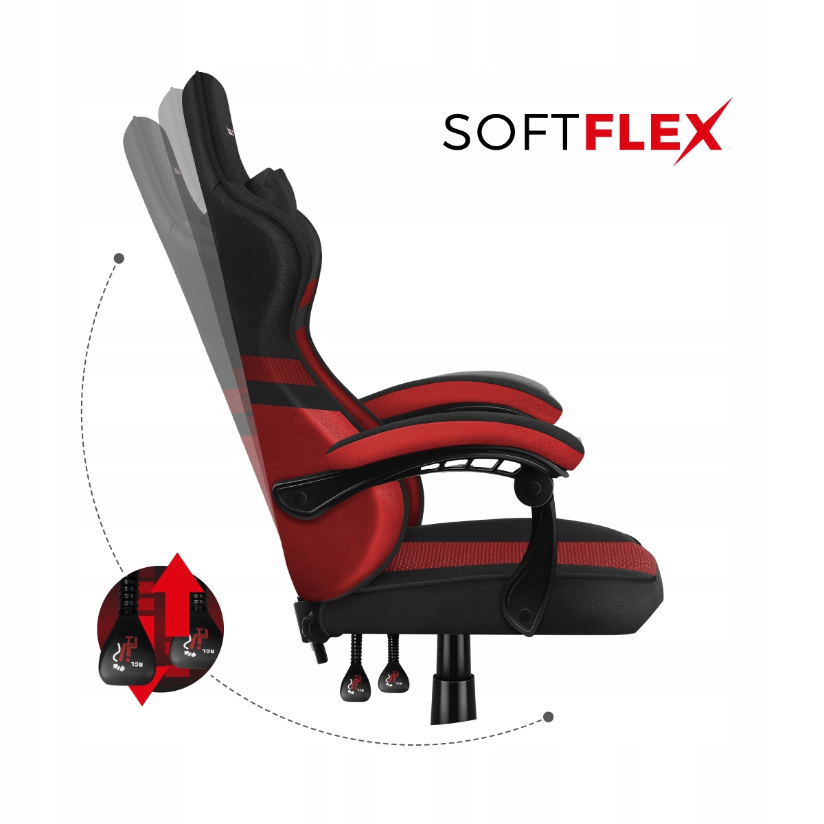 Fotel Gamingowy HUZARO FORCE 4.4 Red Mesh Model Force 4.4