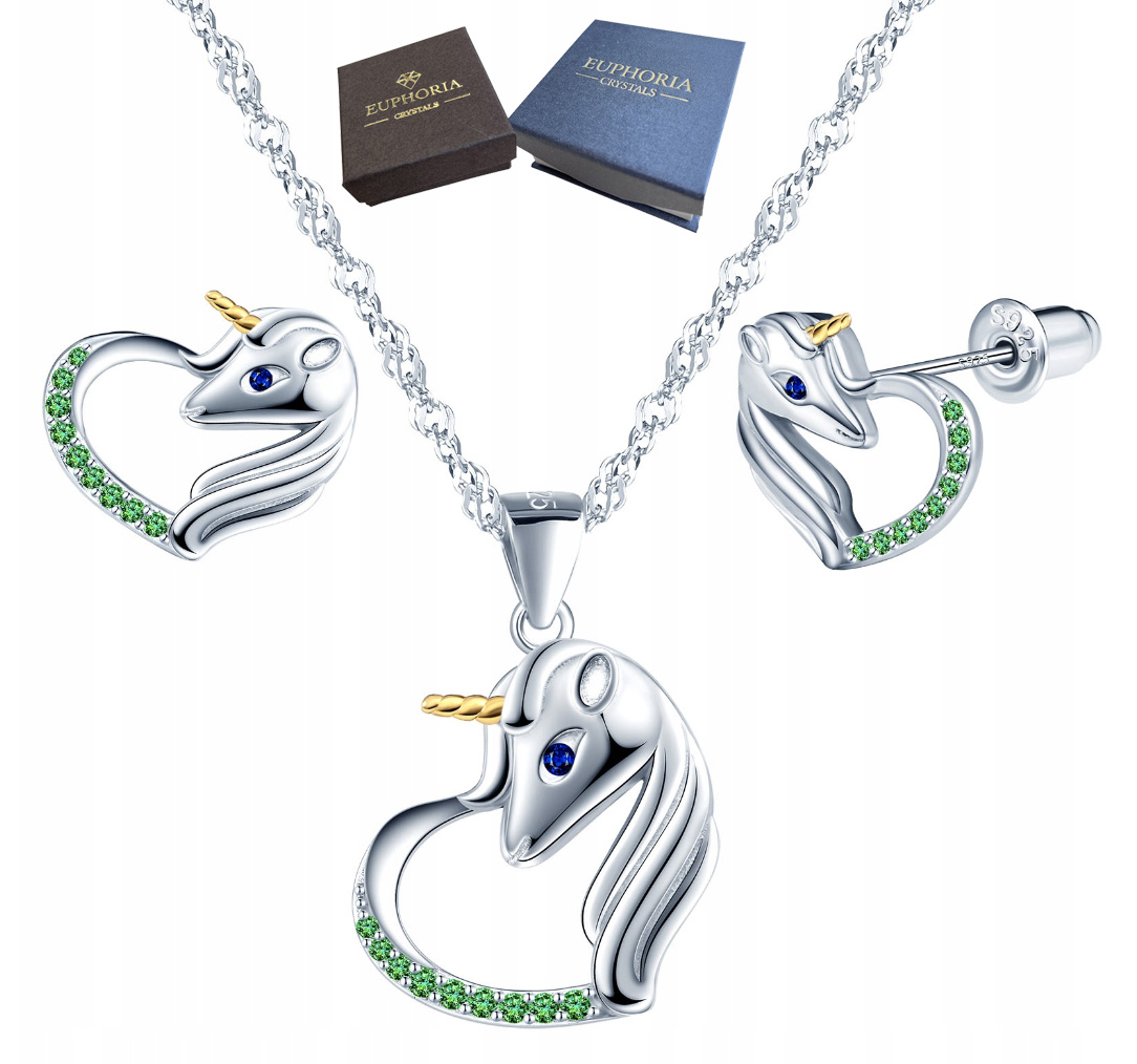 Sada šperků Stříbro 925 Jednorožec s zirkony Dárek pro manželku