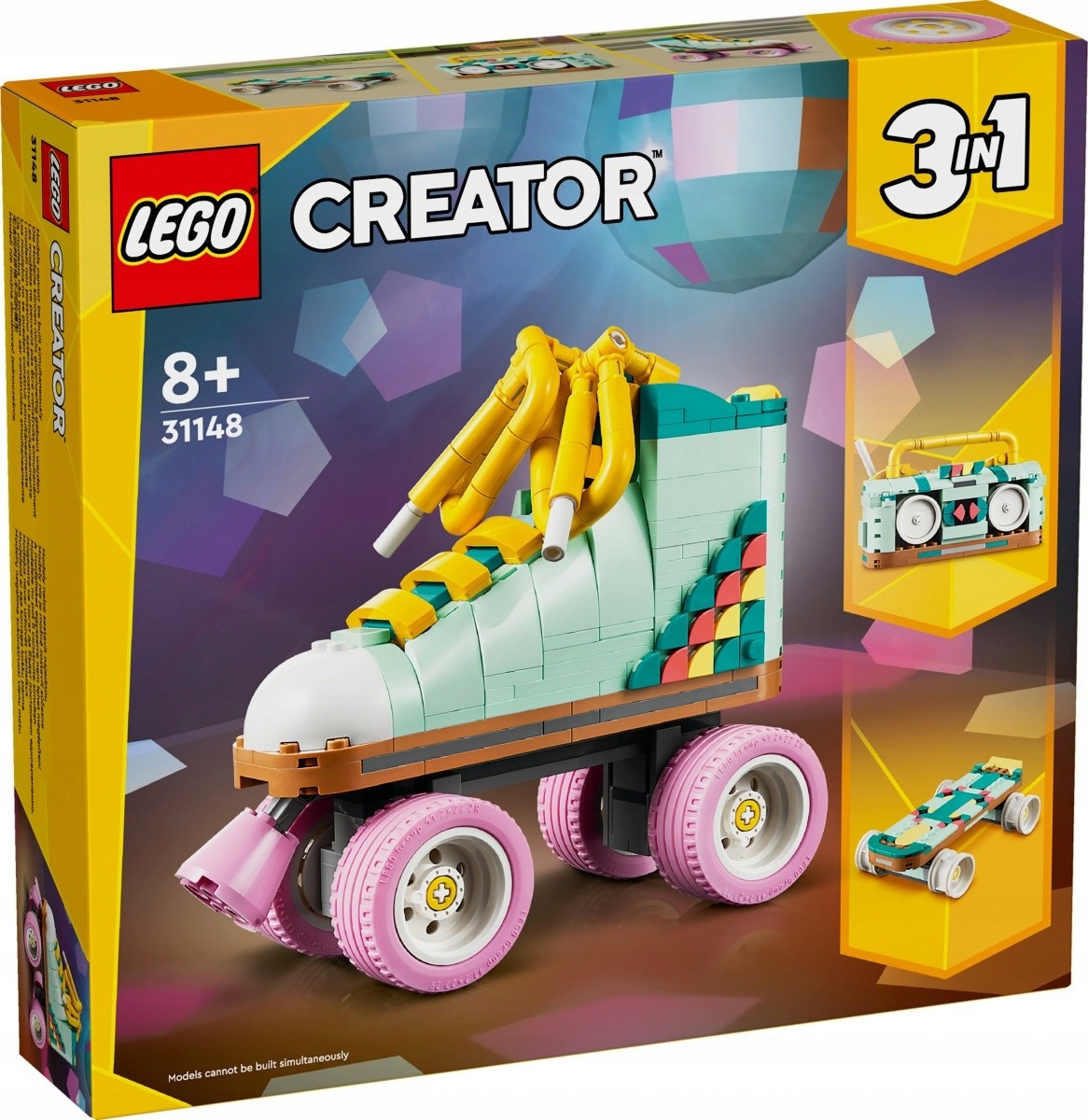 Stavebnice Sada kostek Lego pro děti Creator Kolečkové brusle Retro