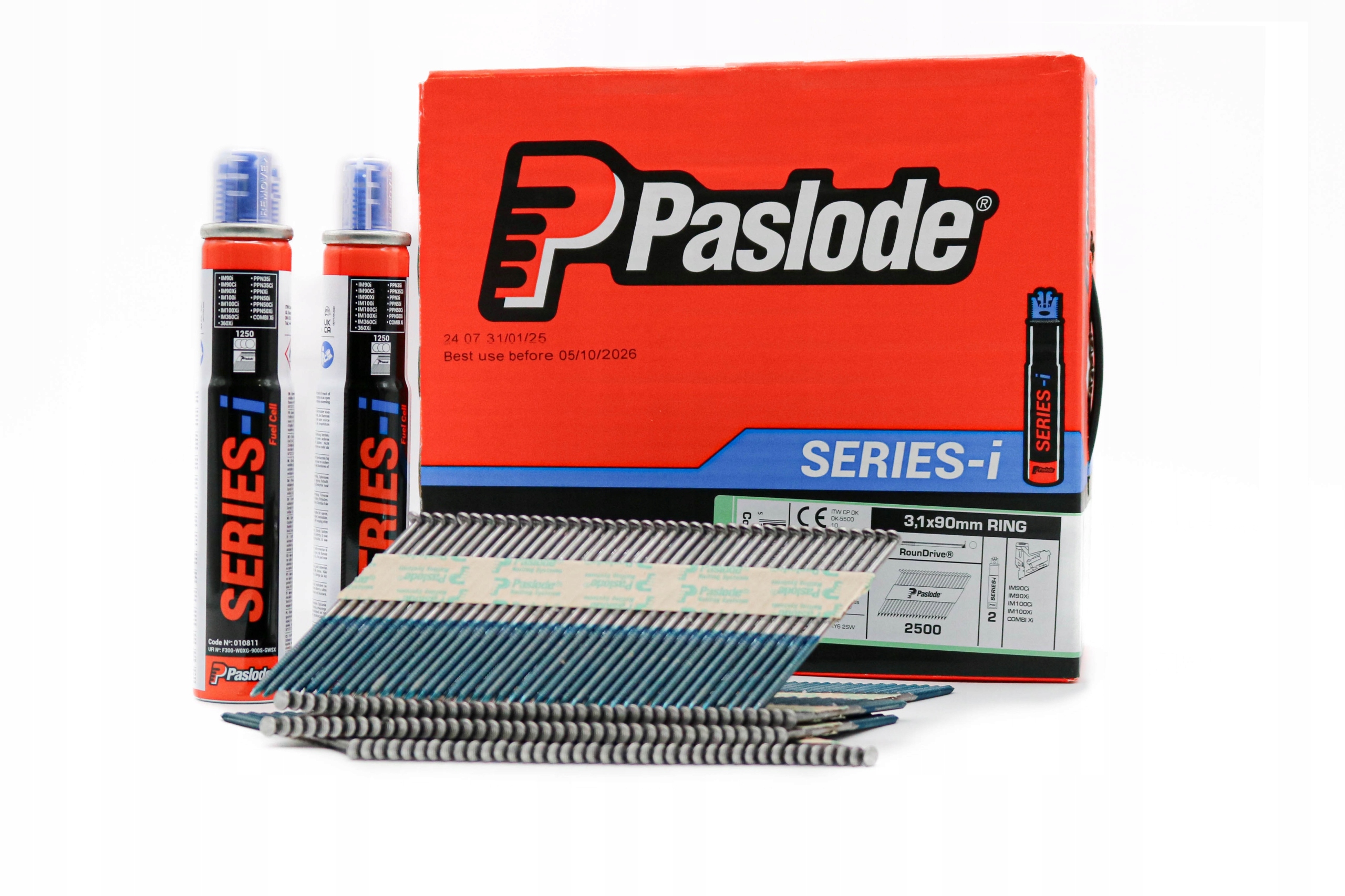 Originální Paslode hřebíky 2.8x50mm 3 gázy SERIES-i (3750 Ks) Sada