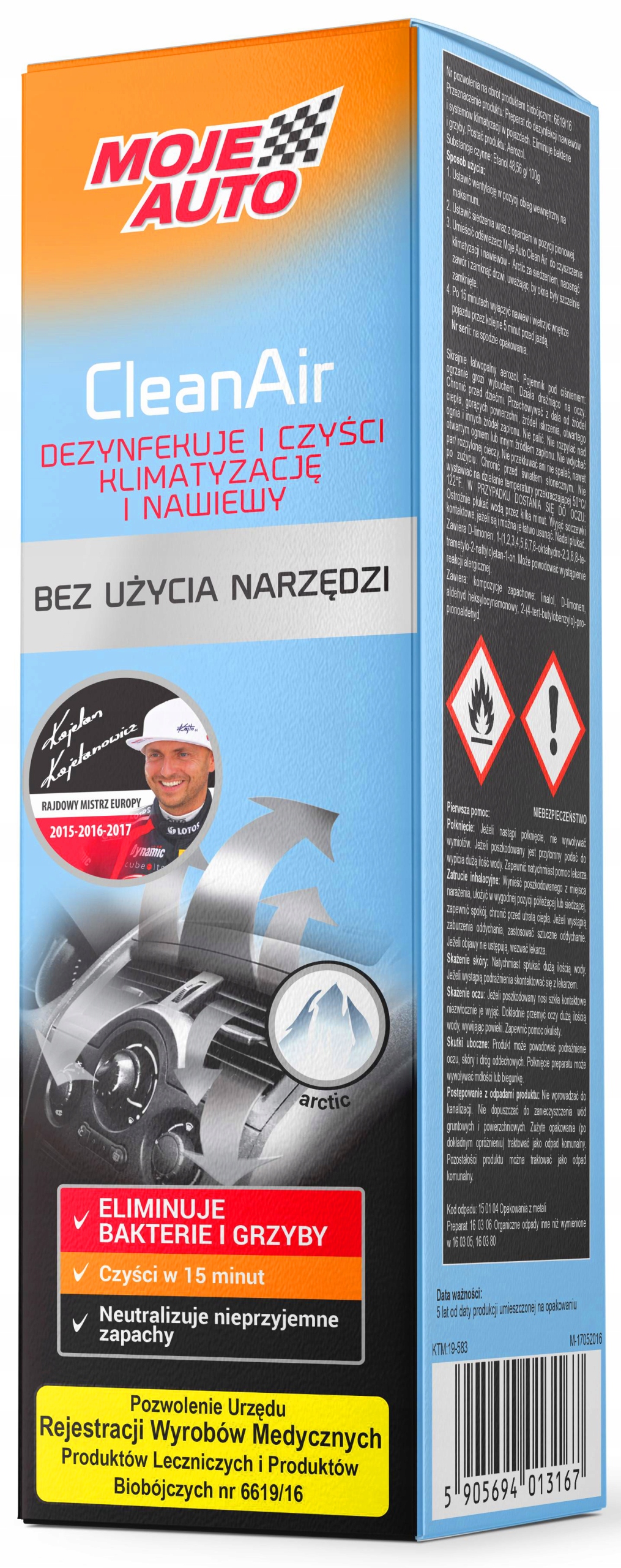 Odgrzybiacz do klimatyzacji Moje Auto CleanAir Arctic 150 ml