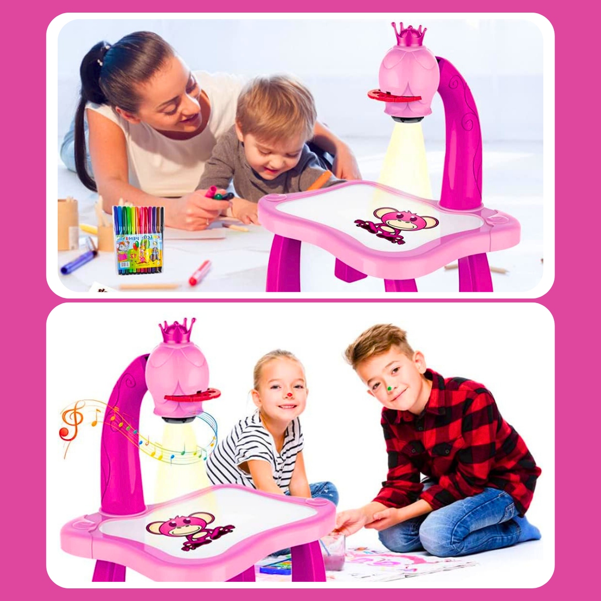 PROJEKTOR RZUTNIK DO NAUKI RYSOWANIA KREATYWNY RÓŻOWY DLA DZIECI PREZENT Płeć chłopcy dziewczynki