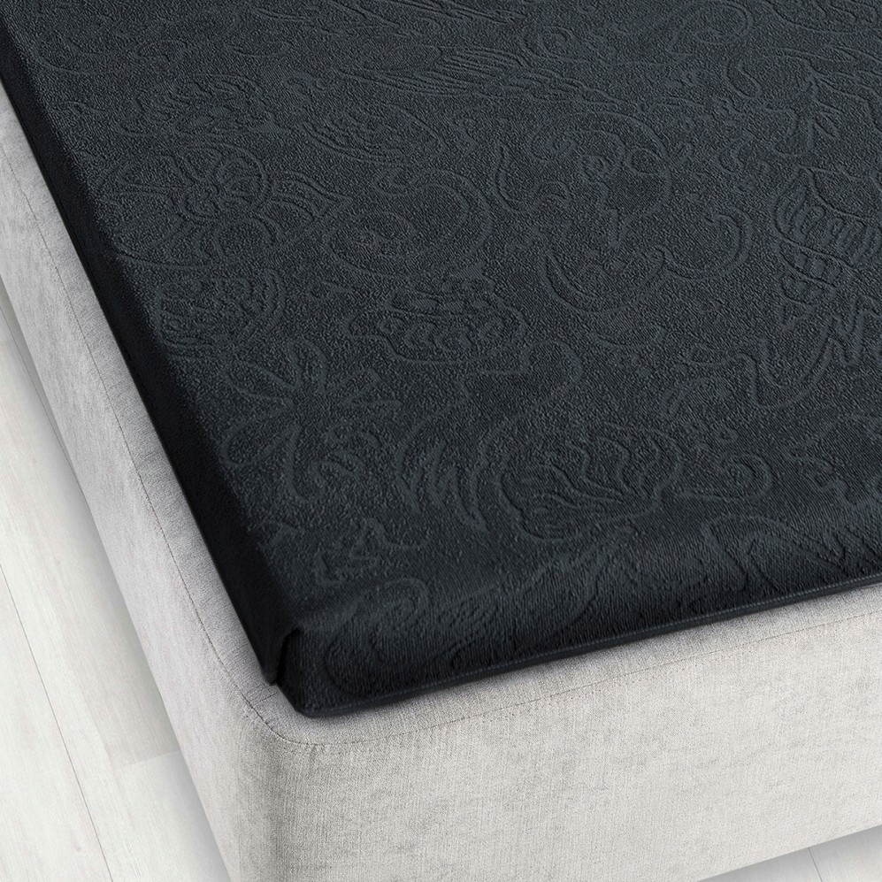 Froté prostěradlo bez gumičky Tulipán 175x220 Zwoltex grafitové, Tlusté
