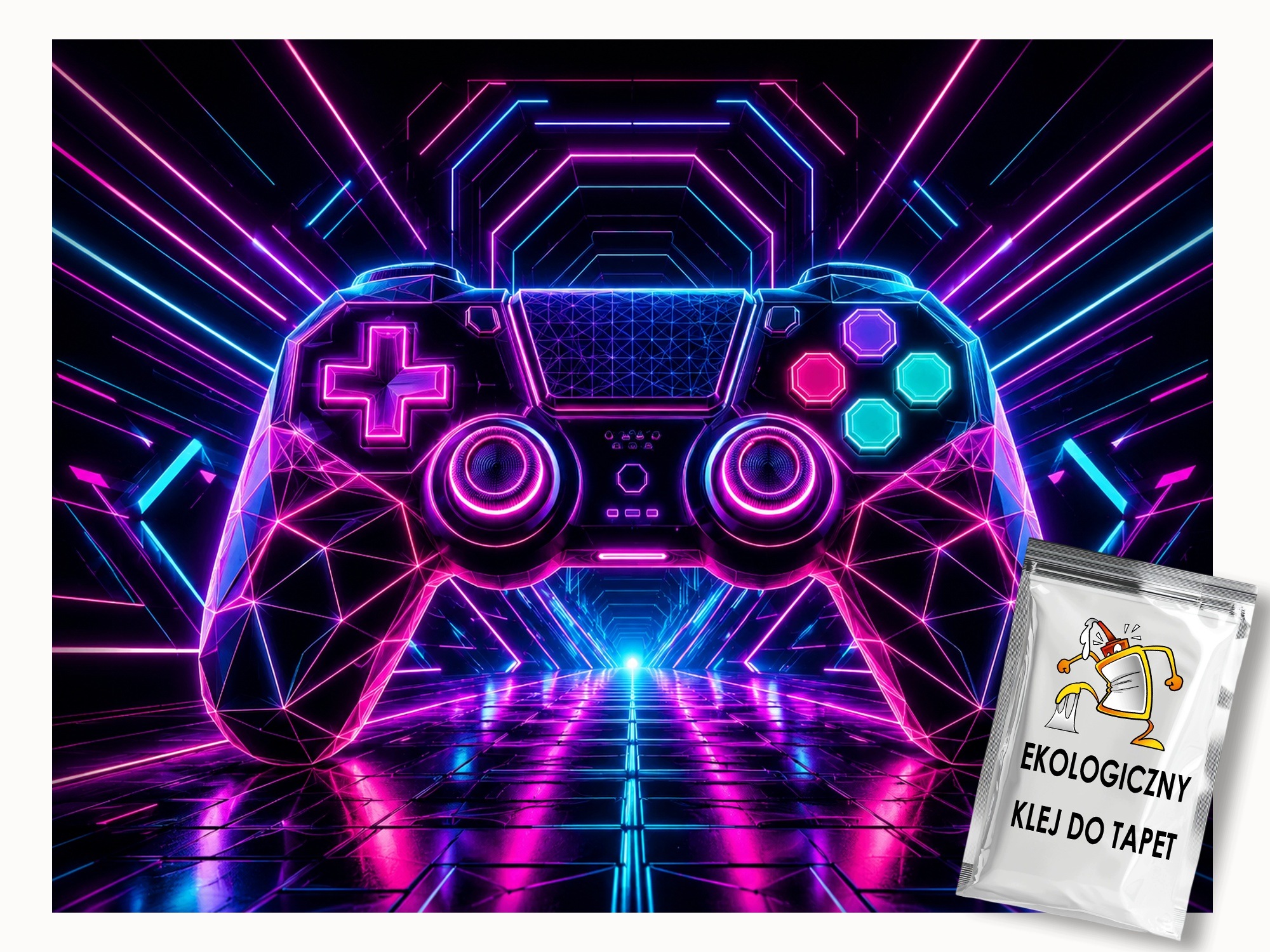 Fototapeta Flizelina Gamer Konzola Kontroler Neon Cyberpunk 416x290 130g