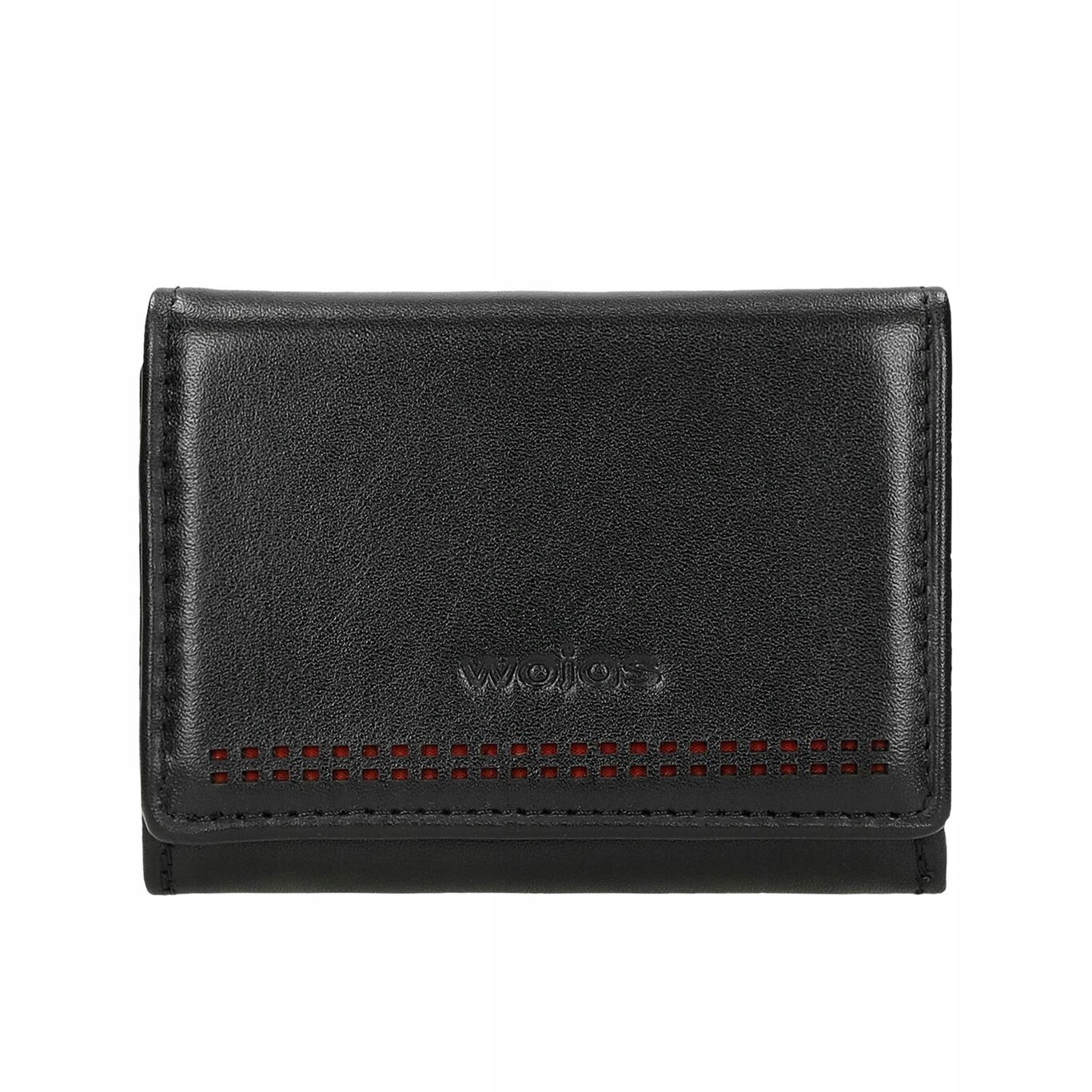 Kožená Peněženka módní, kvalitní Pravá Kůže Rfid černo-červená Wojas