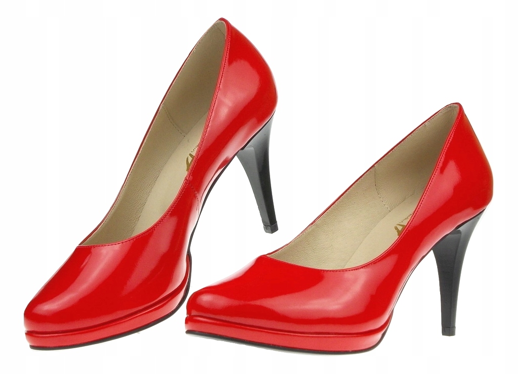 Červené lodičky Anna Lakované lodičky 42