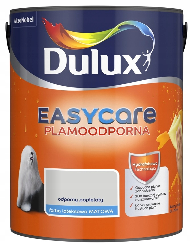 

Farba Dulux Easycare- odporny popielaty, 5l