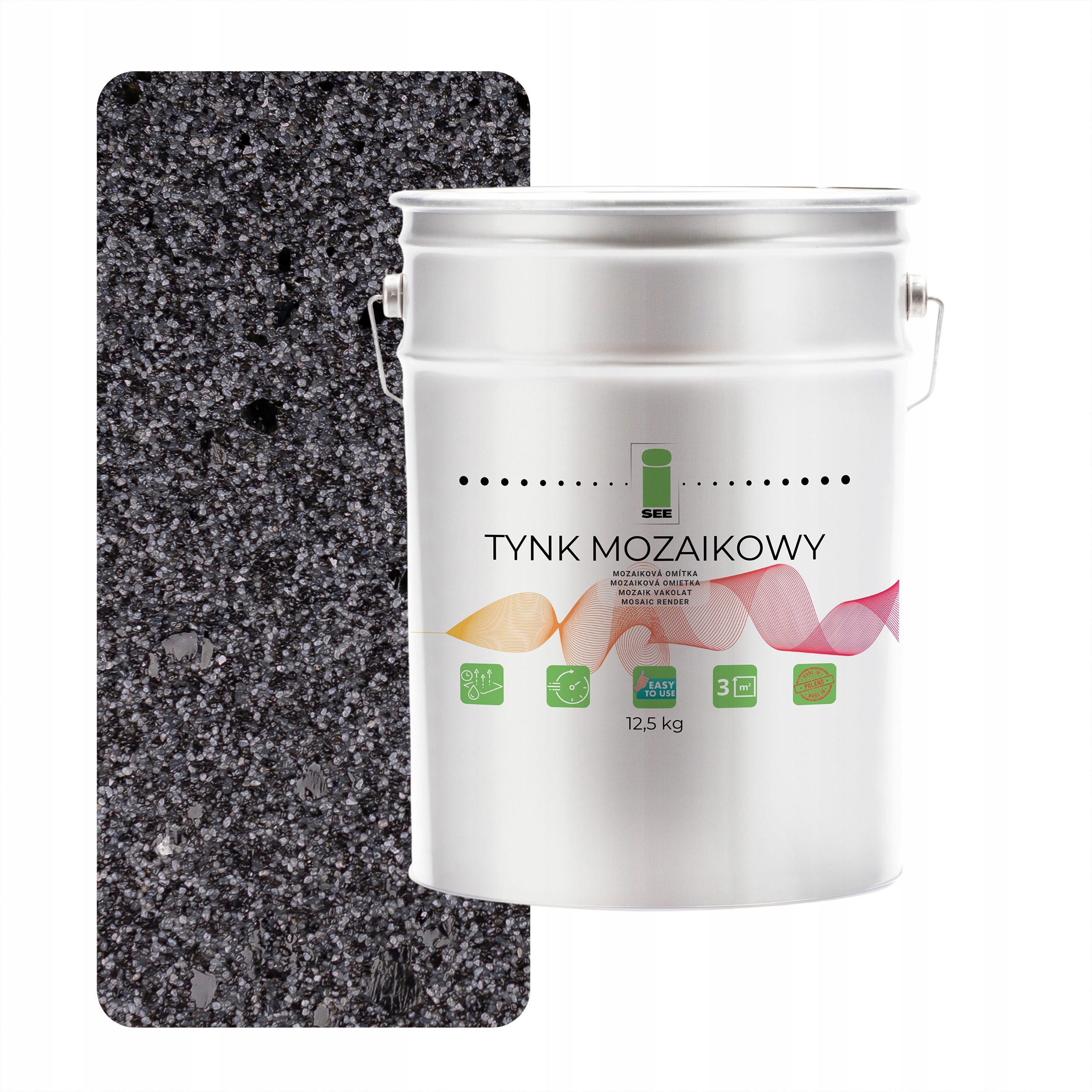 Mozaiková omítka s Mickeym Šedá Živá 12,5KG Trvanlivá Mrazuvzdorná M44