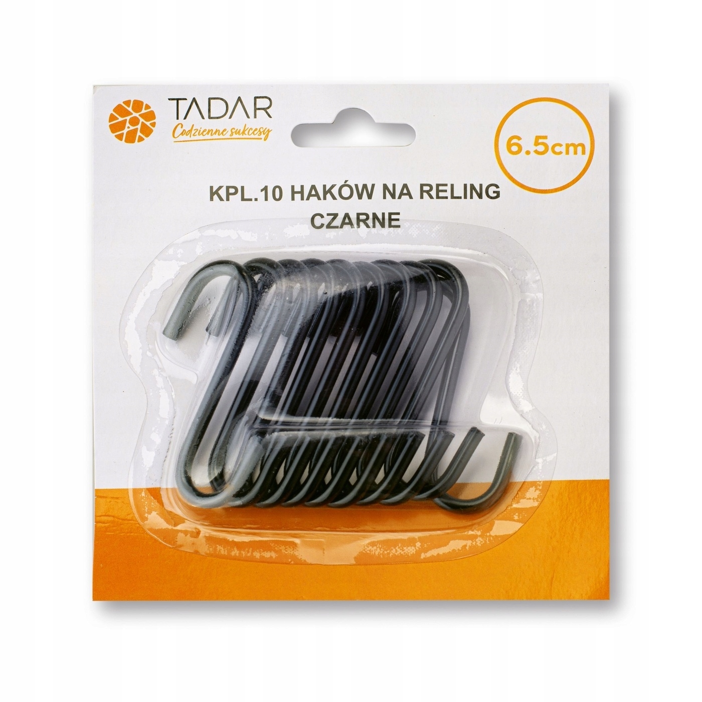 10x HACZYK STALOWY na reling kuchenny CZARNY Tadar Marka Tadar