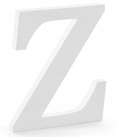 

Drewniana Litera Z Stojąca Biała 3D-20CM Wesele