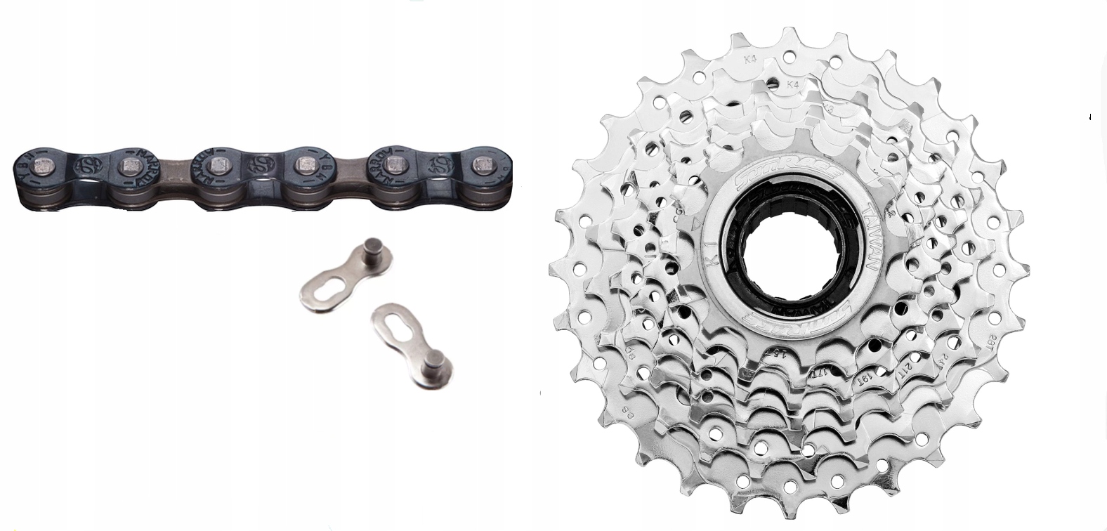 Sada volnoběžek 7rz Sunrace řetěz Ybn S50