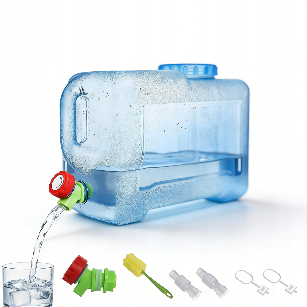 Pojemnik na wodę pitną z kranem z uchwytem do ogrodu 12L