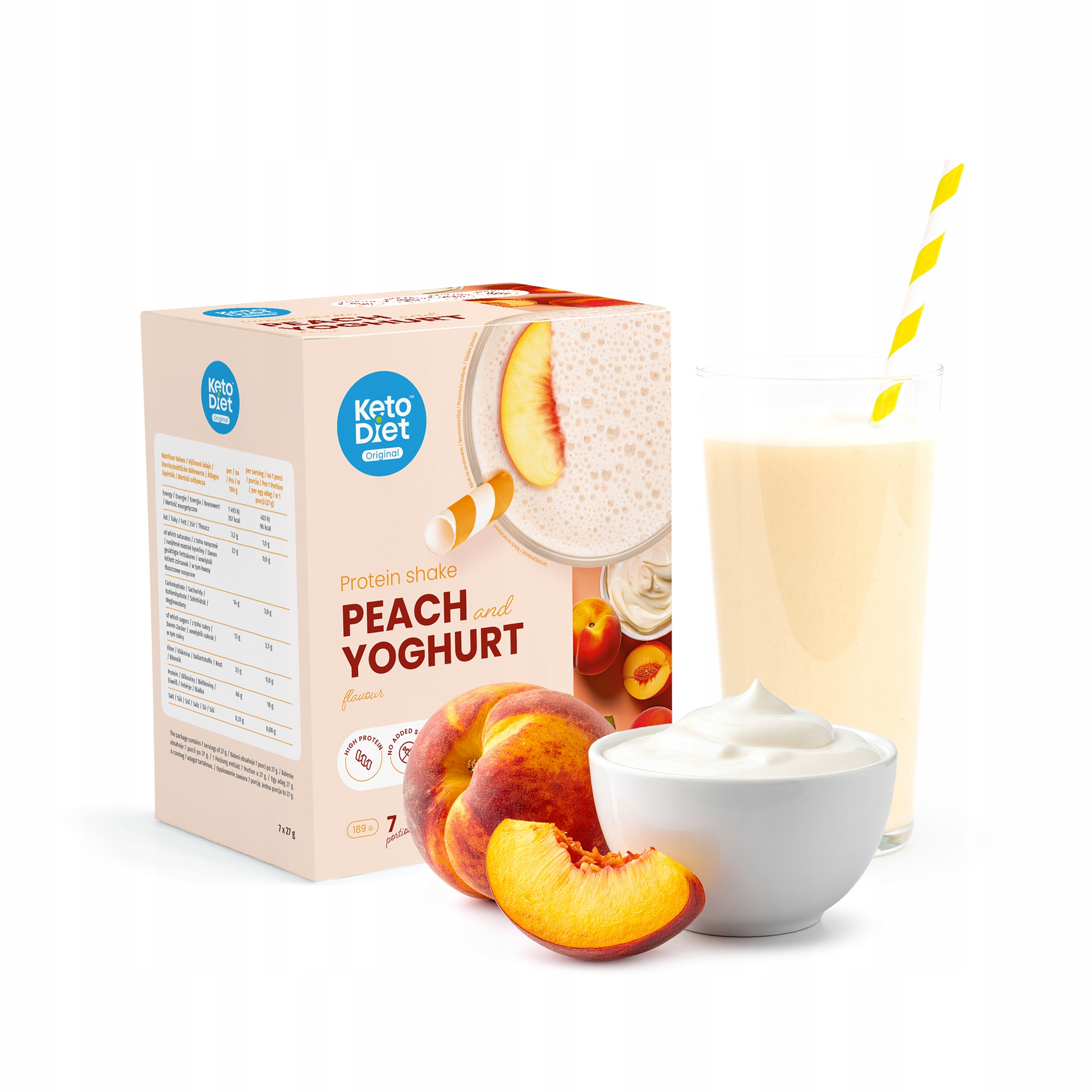 Levně Proteinový nápoj příchuť broskev & jogurt (7 porcí)