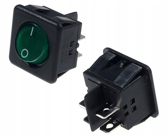 

Przełącznik 16A 250V On-off Podświetlenie Zielone