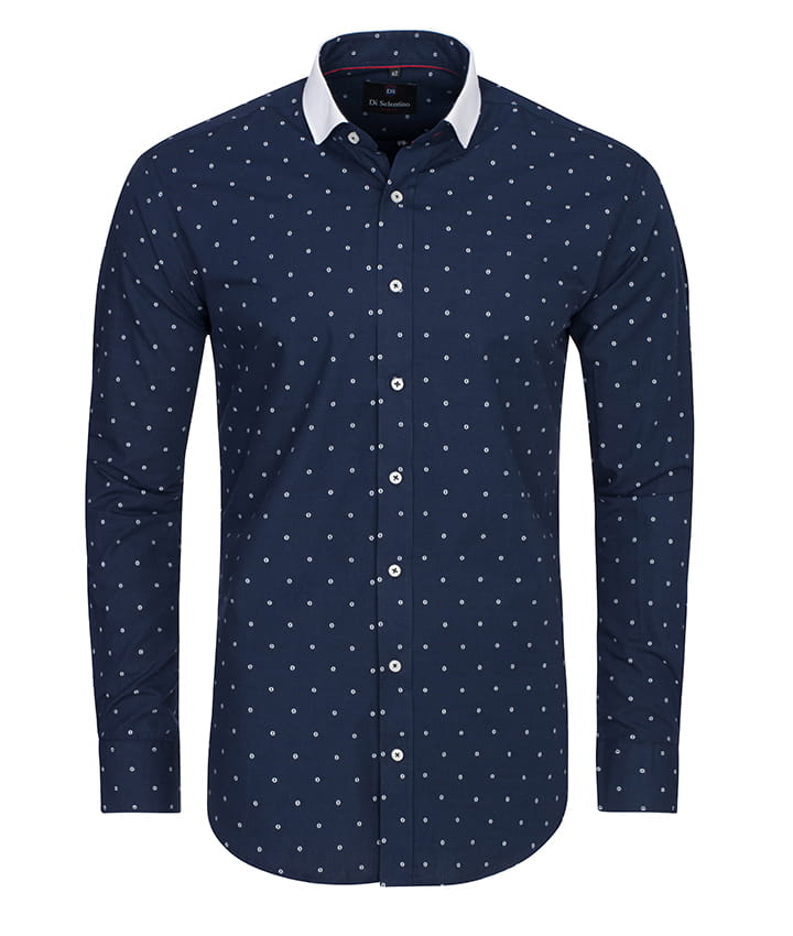 Pánská Košile DI Selentino Sicily Tmavě Modrá Slim Fit Shirt: 43