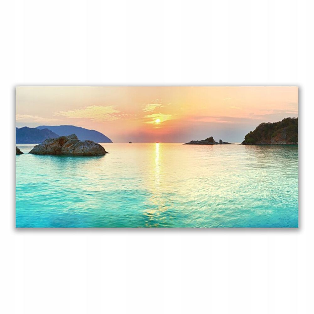 

Obraz akrylowy 120x60 Słońce Skały Morze Krajobraz