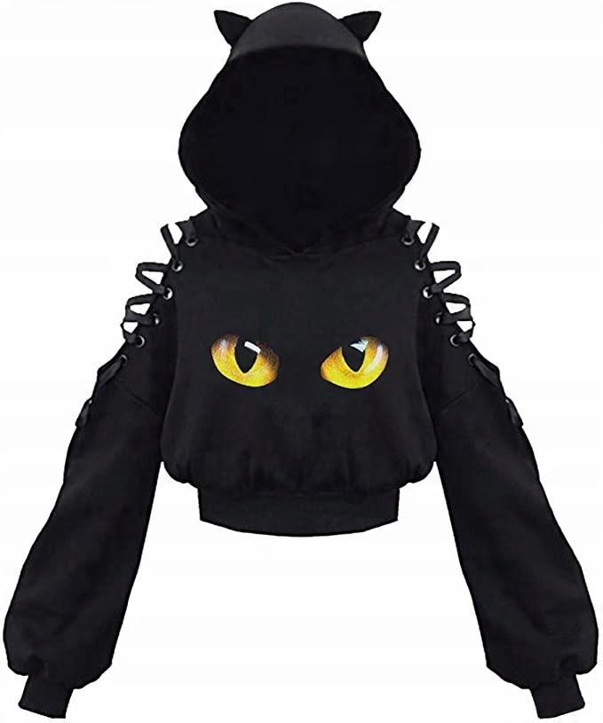 

Bluza Harajuku Punk Z Kapturem Z Uszami Kota