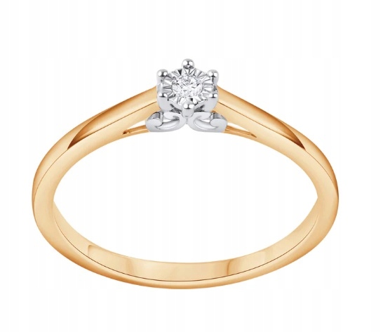 Złoty Pierścionek z Diamentem r13 PZ20977 Verona Jewellery