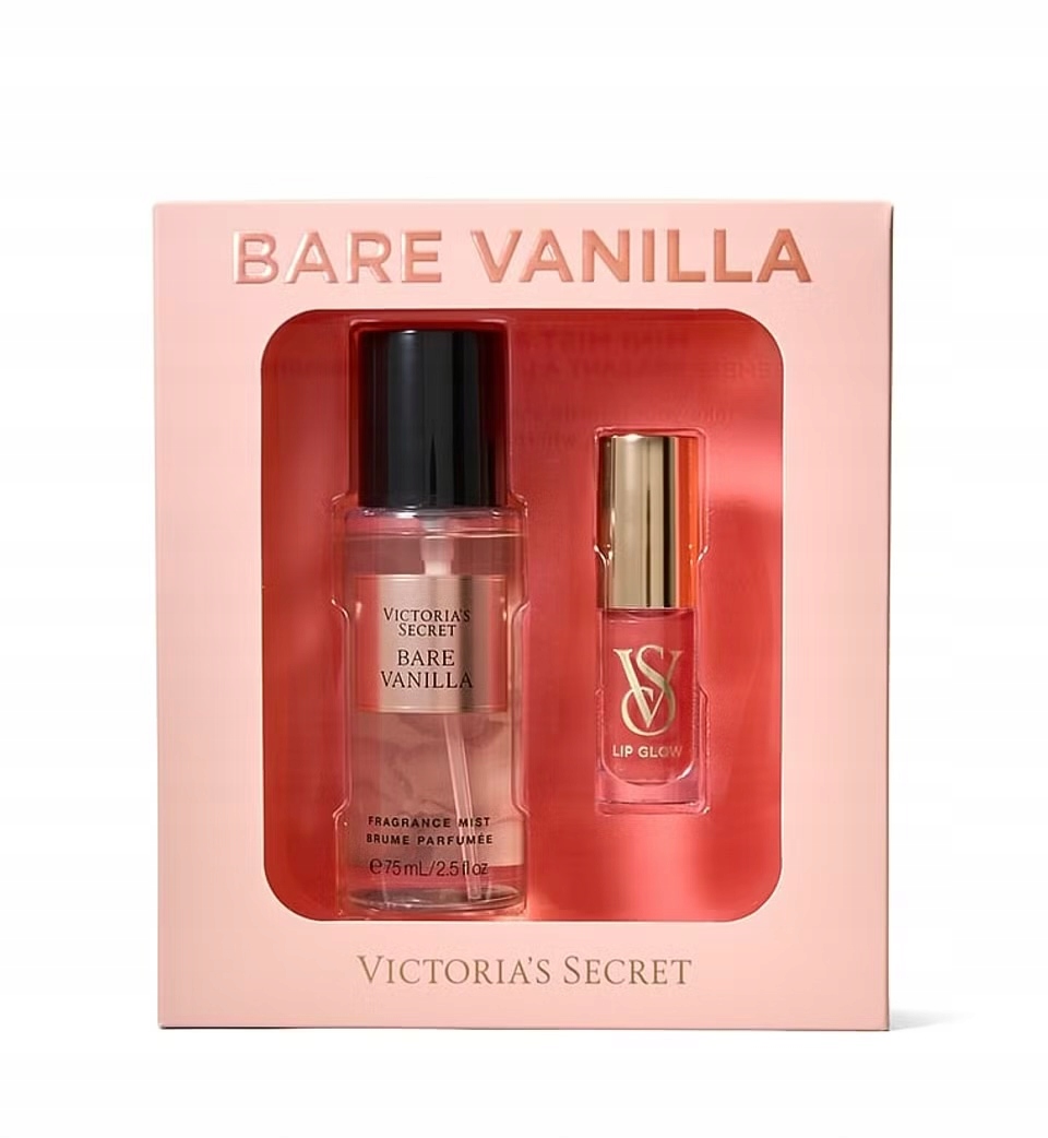 Zestaw Victoria’s Secret mgiełka 75 ml olejek do ust 3,2 gr Bare Vanilla