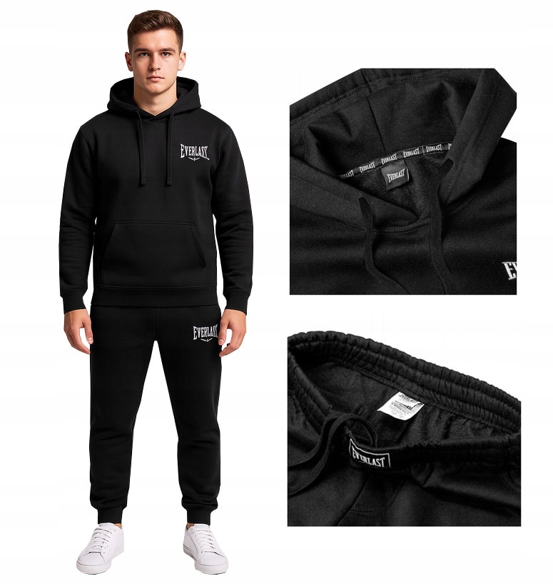 Everlast Teplákovka Pánská Tepláková Souprava Mikina Kalhoty Černá XL