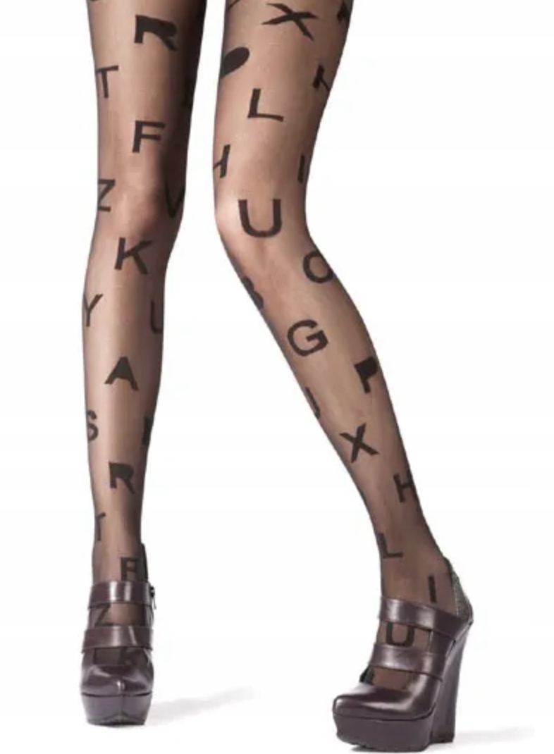 

Calzedonia Rajstopy Litery Alfabet Czerń 1/2