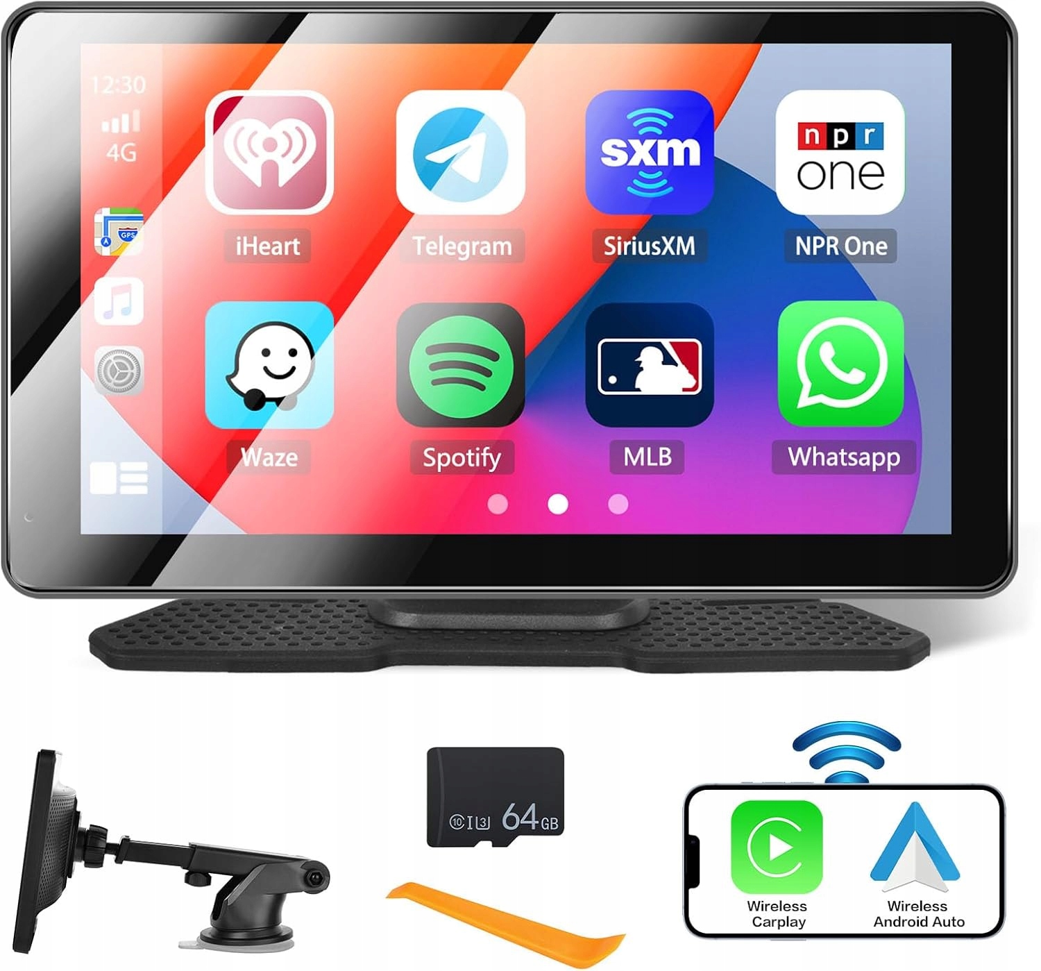 Hikity 7" autorádio, bezdrátové CarPlay, Android Auto, Bluetooth